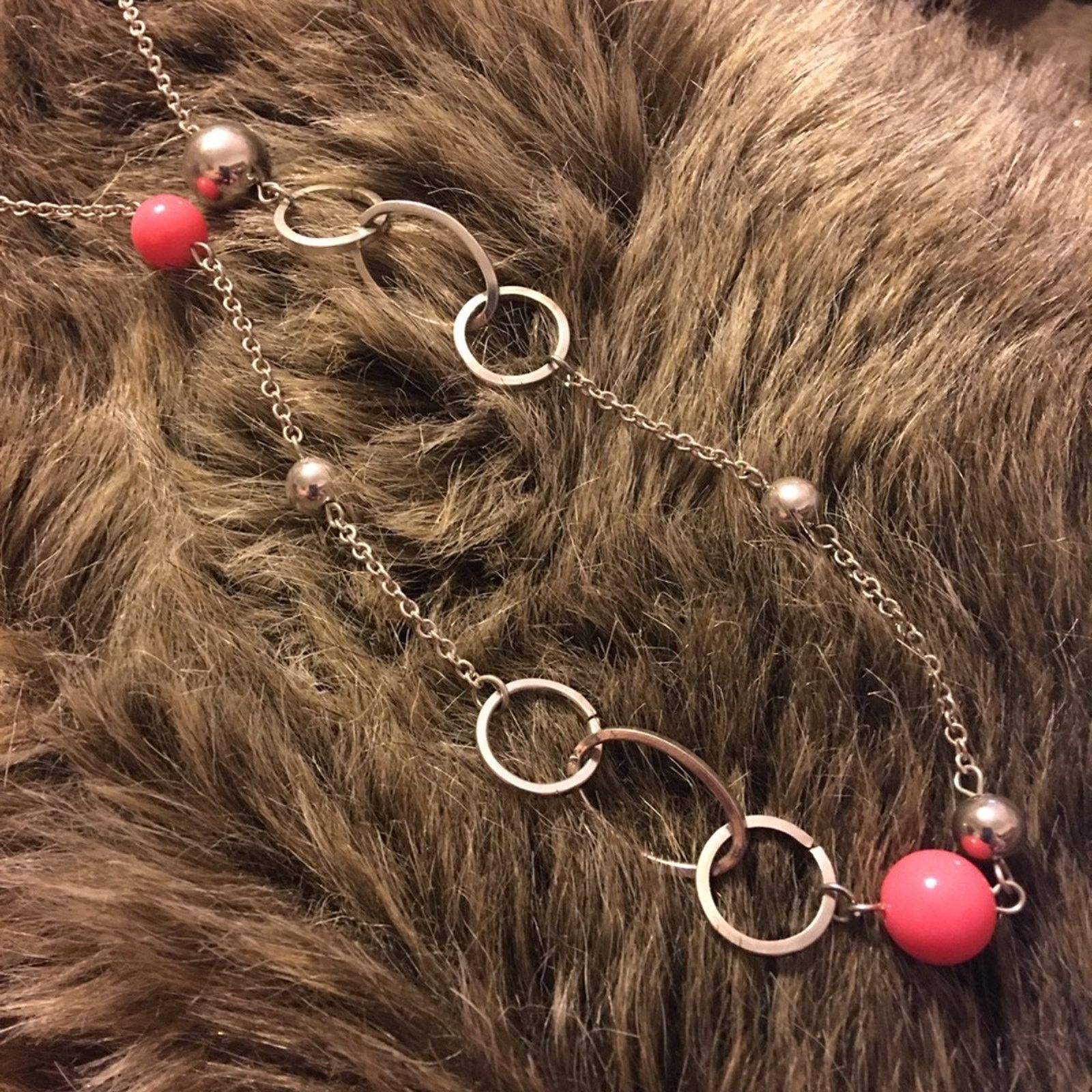 Vintage Vintage long silver tone chain pink pearl necklace Size ONE SIZE - 6 Thumbnail