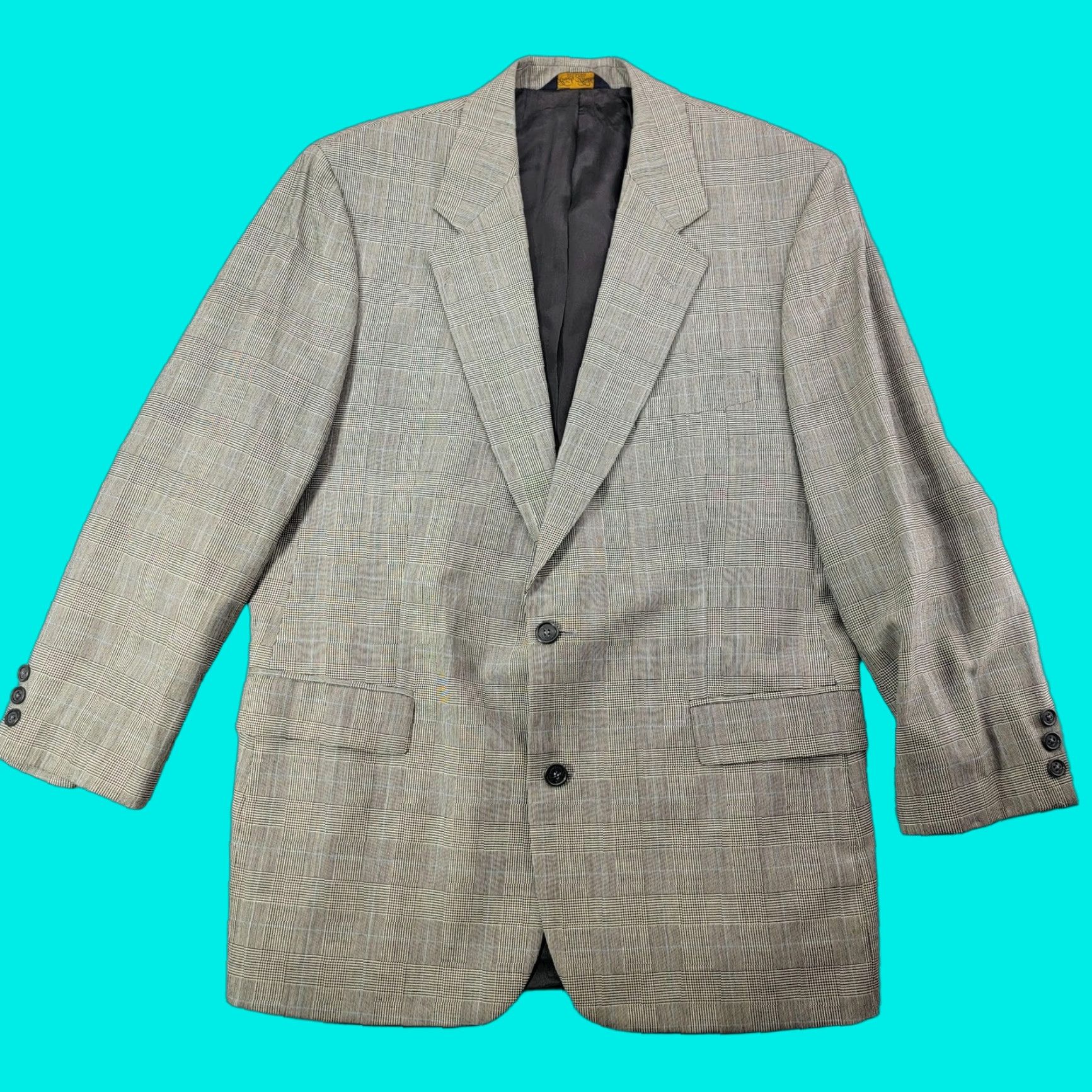 Brooks Brothers VINTAGE Brooks Brothers Sport Coat Mens 43R Brown Wool Glen Plaid Blazer Israel Size 46R - 1 Thumbnail