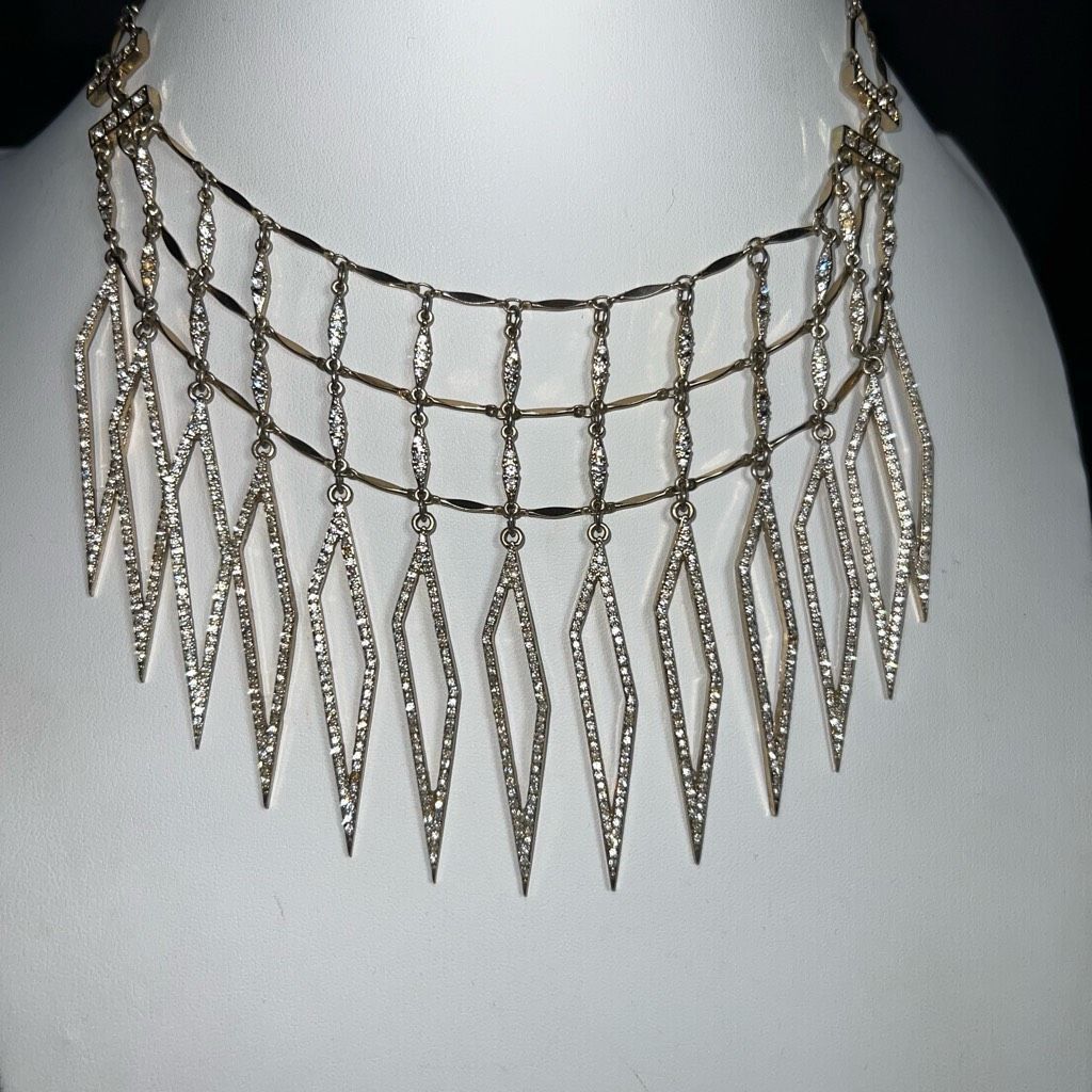 Vintage Sequin Jewelry Vintage Gold and Crystal Collar Statement Nec Size ONE SIZE - 1 Thumbnail