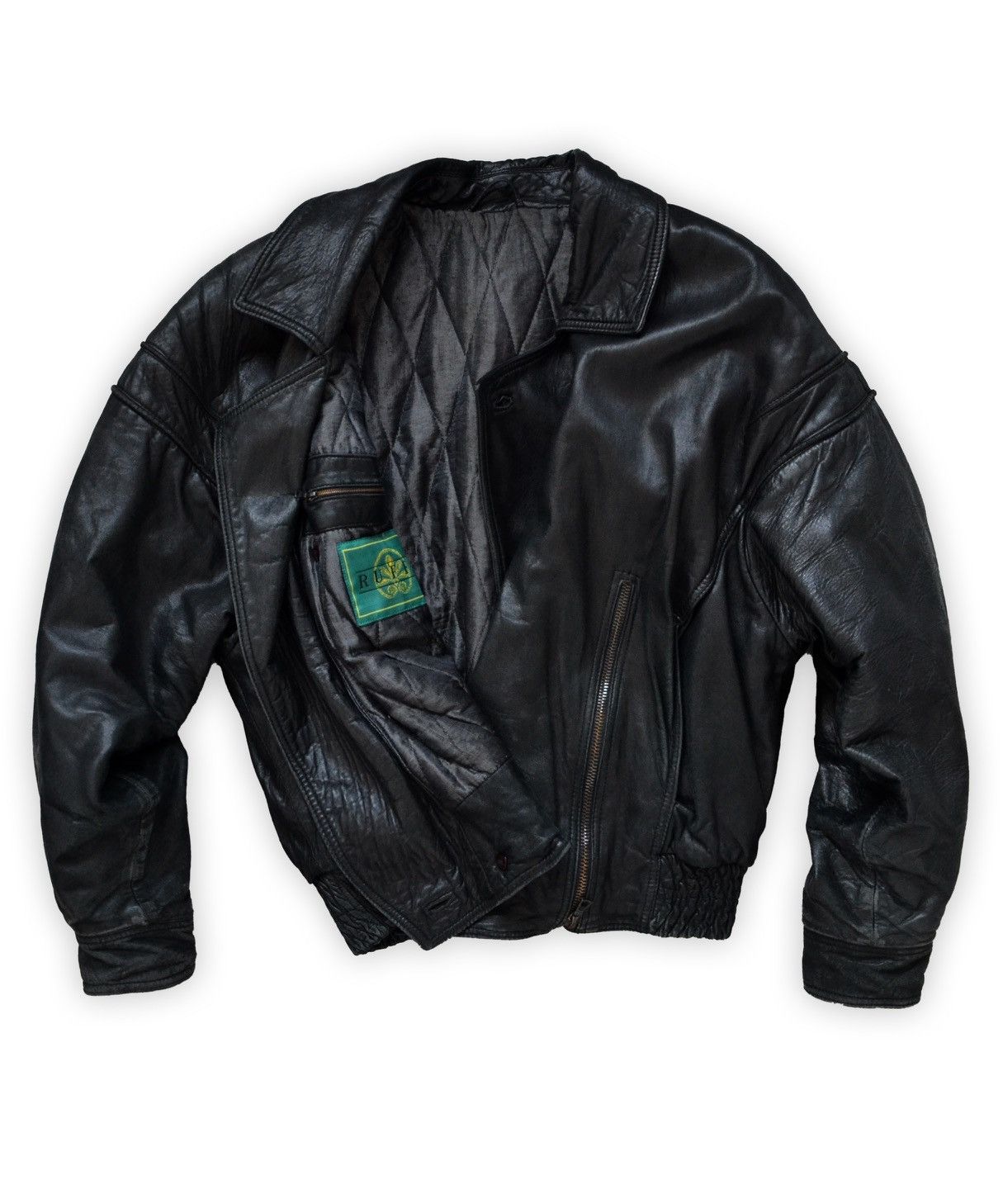 Ruffo Research RUFFO Leather Jacket Black Bomber Vintage 90s RAF SIMONS Size US M / EU 48-50 / 2 - 1 Thumbnail