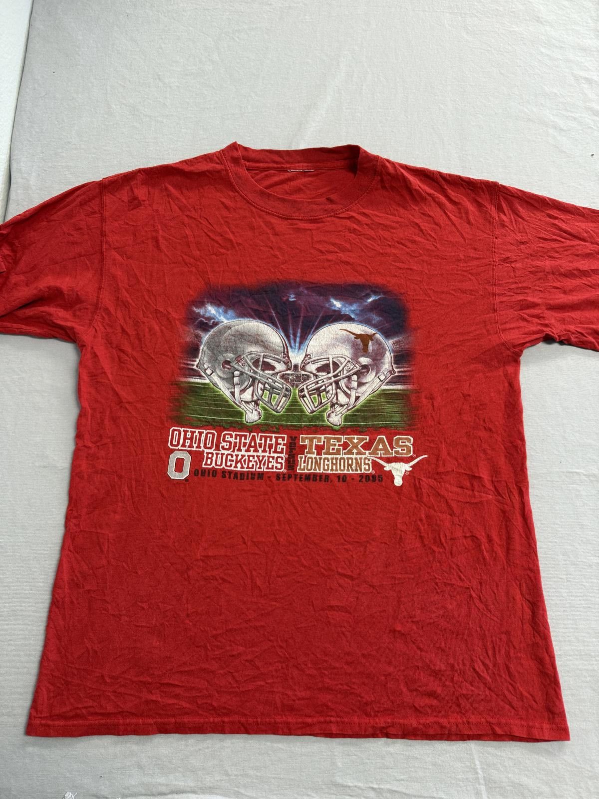 Designer VTG Tshirt Football Ohio State Buckeyes Texas Longhorns 2005 Size US XL / EU 56 / 4 - 2 Thumbnail