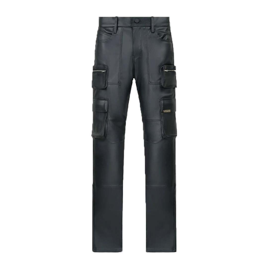 Rta Slate Cargo Leather Skinny Pants Black Size US 28 / EU 44 - 1 Thumbnail