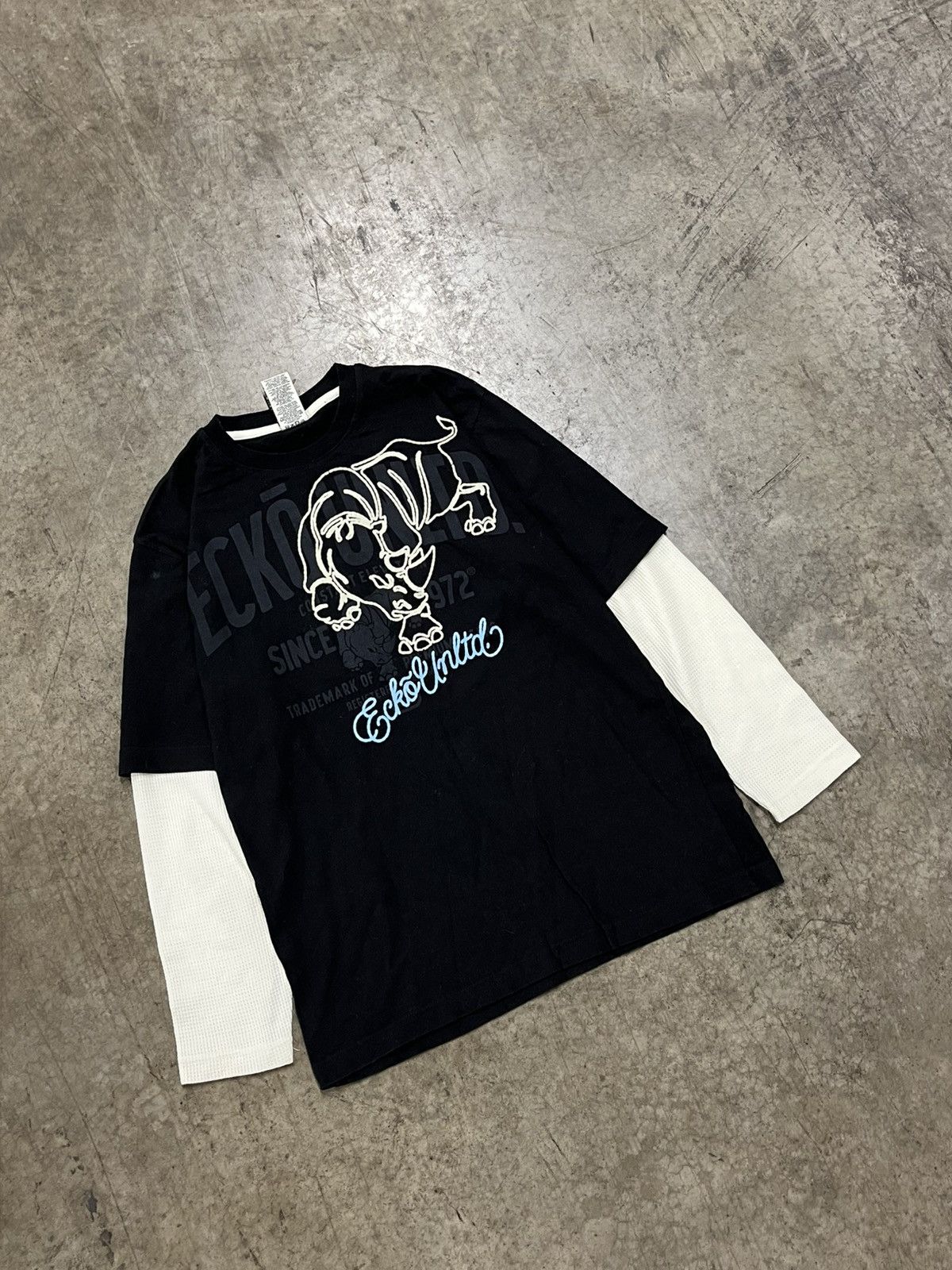 Ecko Unltd. × Vintage Ecko y2k layerd thermal longsleeve tee shirt hype rare Size US L / EU 52-54 / 3 - 2 Thumbnail