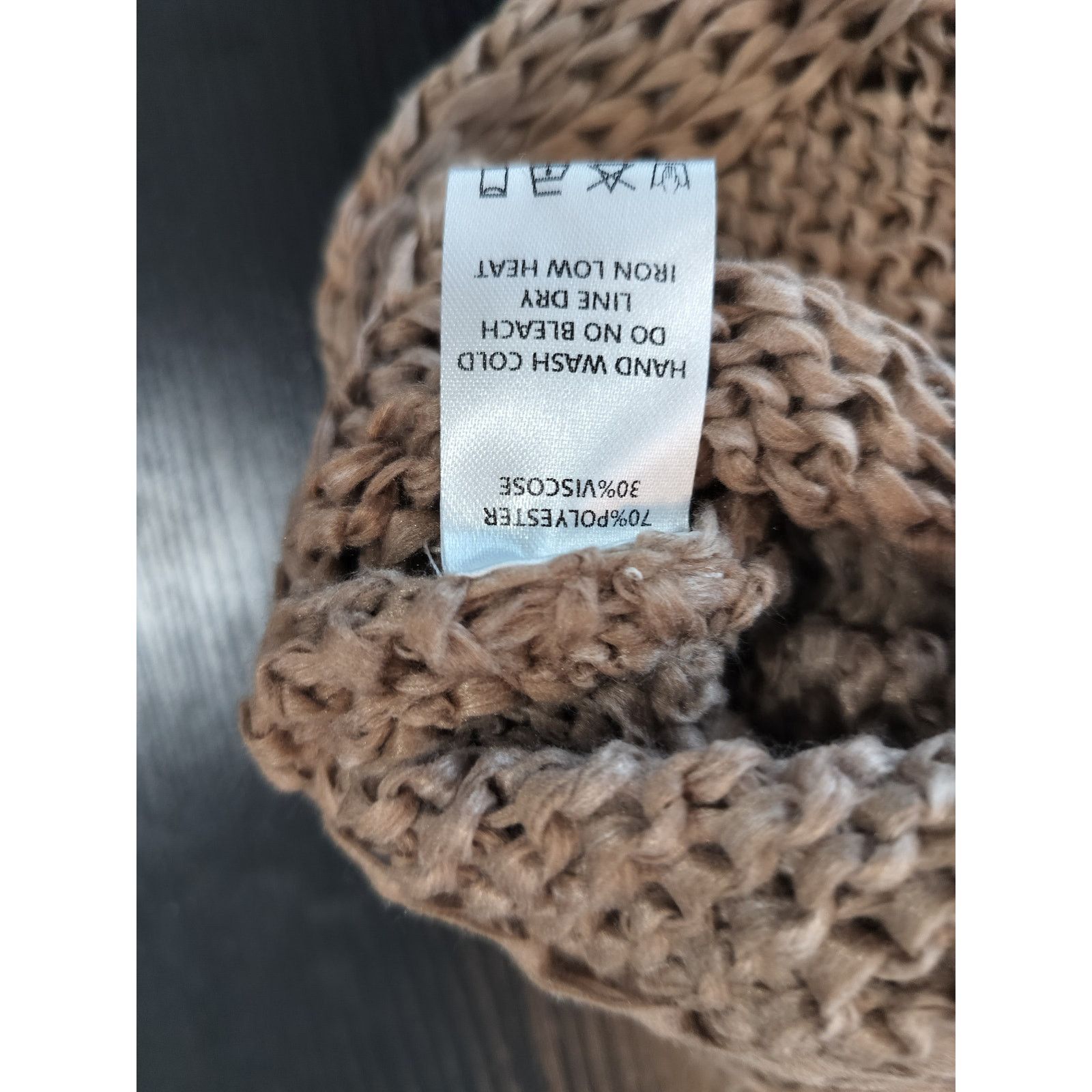 Other Brown Cropped Sweater Loose Knit Oversized Drop Shoulder S/M Size S / US 4 / IT 40 - 6 Thumbnail