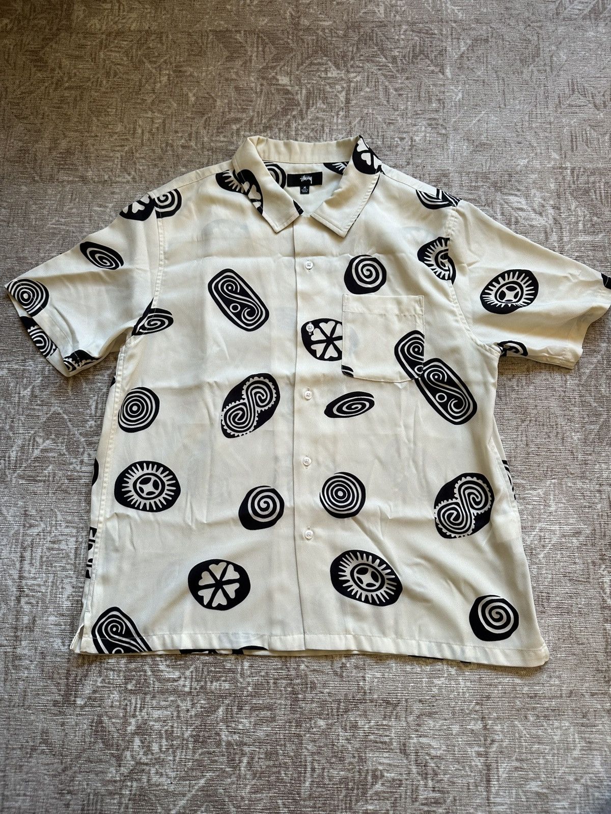 Stussy Stüssy Icon Pattern Shirt ‘Off White’ Size US M / EU 48-50 / 2 - 2 Thumbnail