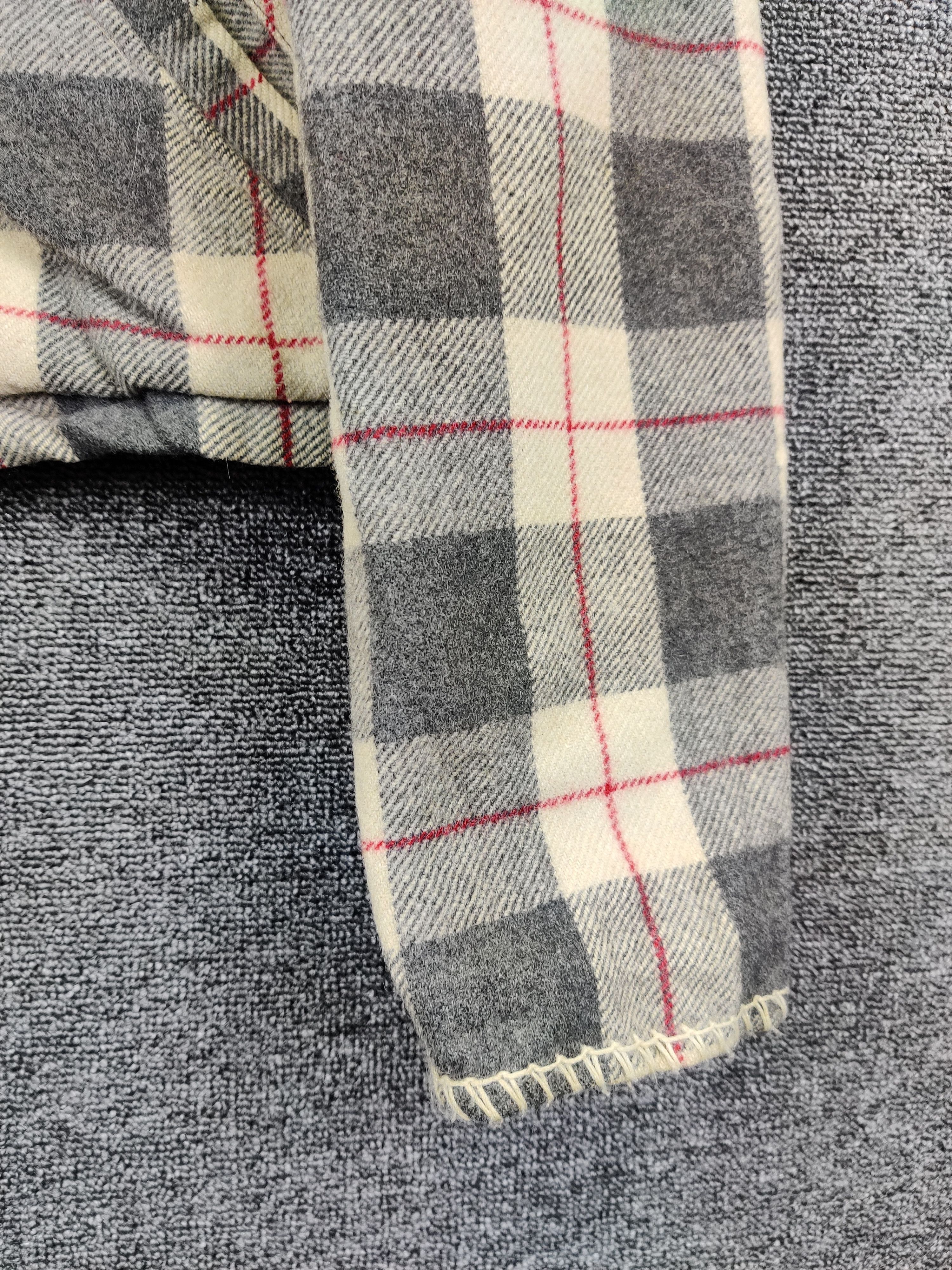 Vintage Blue Family Benetton Plaid Fringe Wool Jacket Size US S / EU 44-46 / 1 - 3 Thumbnail