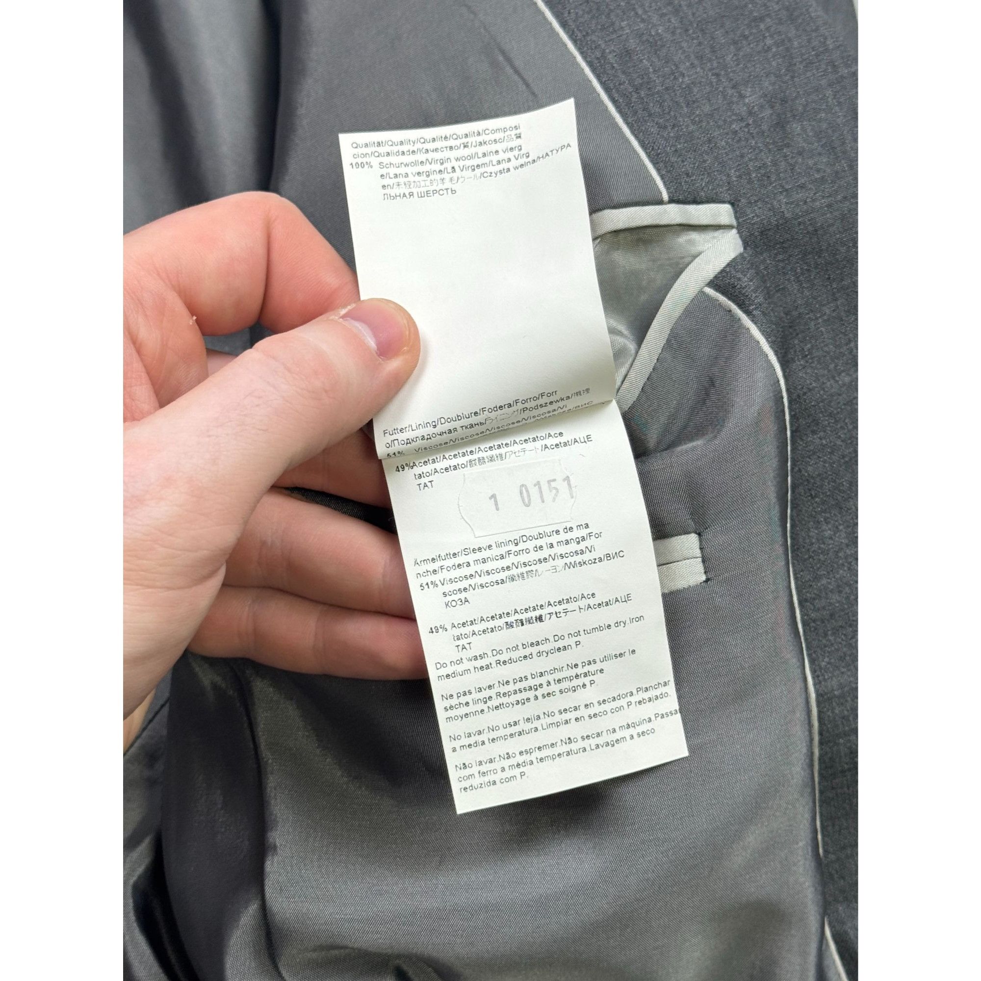 Hugo Boss Hugo Boss Mint Gray Wool Two Piece Suit (Y1274) Size 42R - 7 Thumbnail