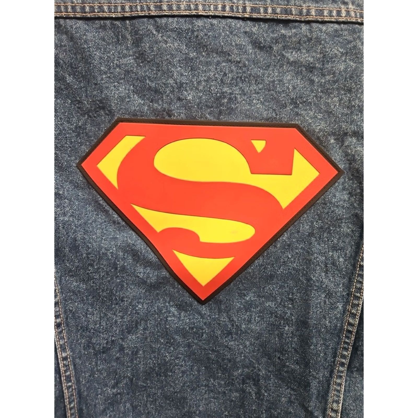 Vintage VINTAGE Warner Bros Superman DC Comics Denim Blue Jean Jacket Mens M RARE Size US 31 - 6 Thumbnail