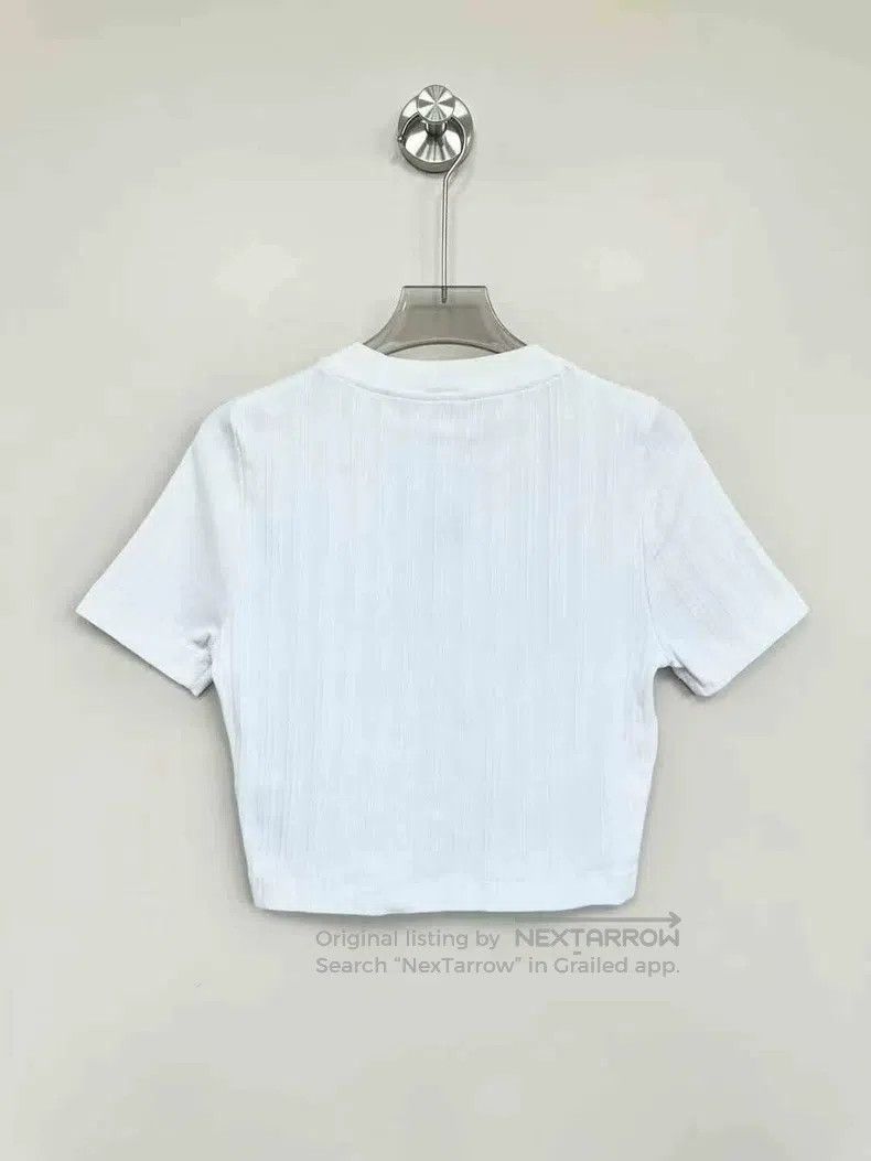 Loewe Loewe White embroidered logo knitted short sleeve Size L / US 10 / IT 46 - 2 Thumbnail