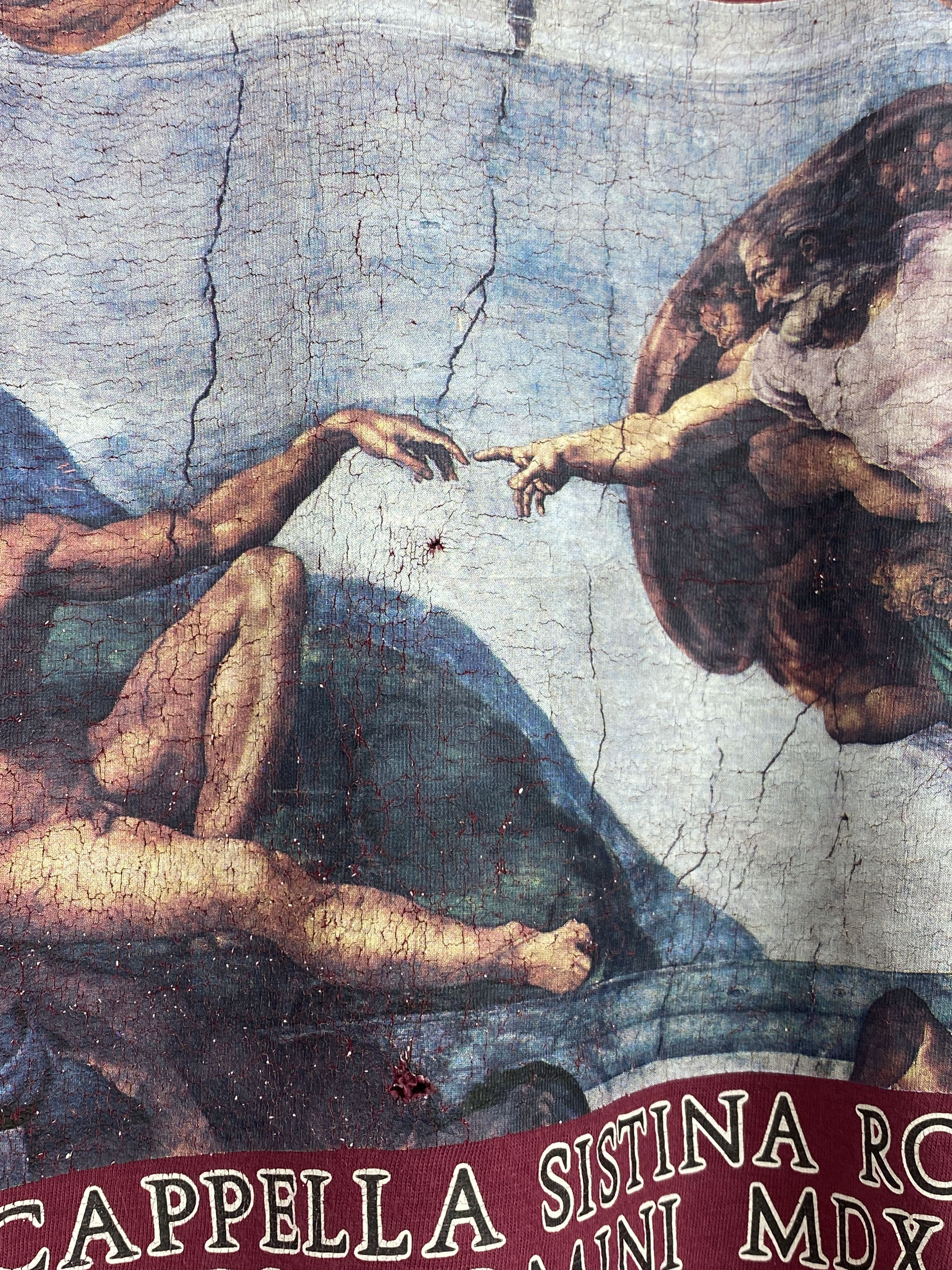 Vintage Vintage 90s The Creation Of Adam Michelangelo Art Tee TA0650 Size US L / EU 52-54 / 3 - 5 Thumbnail