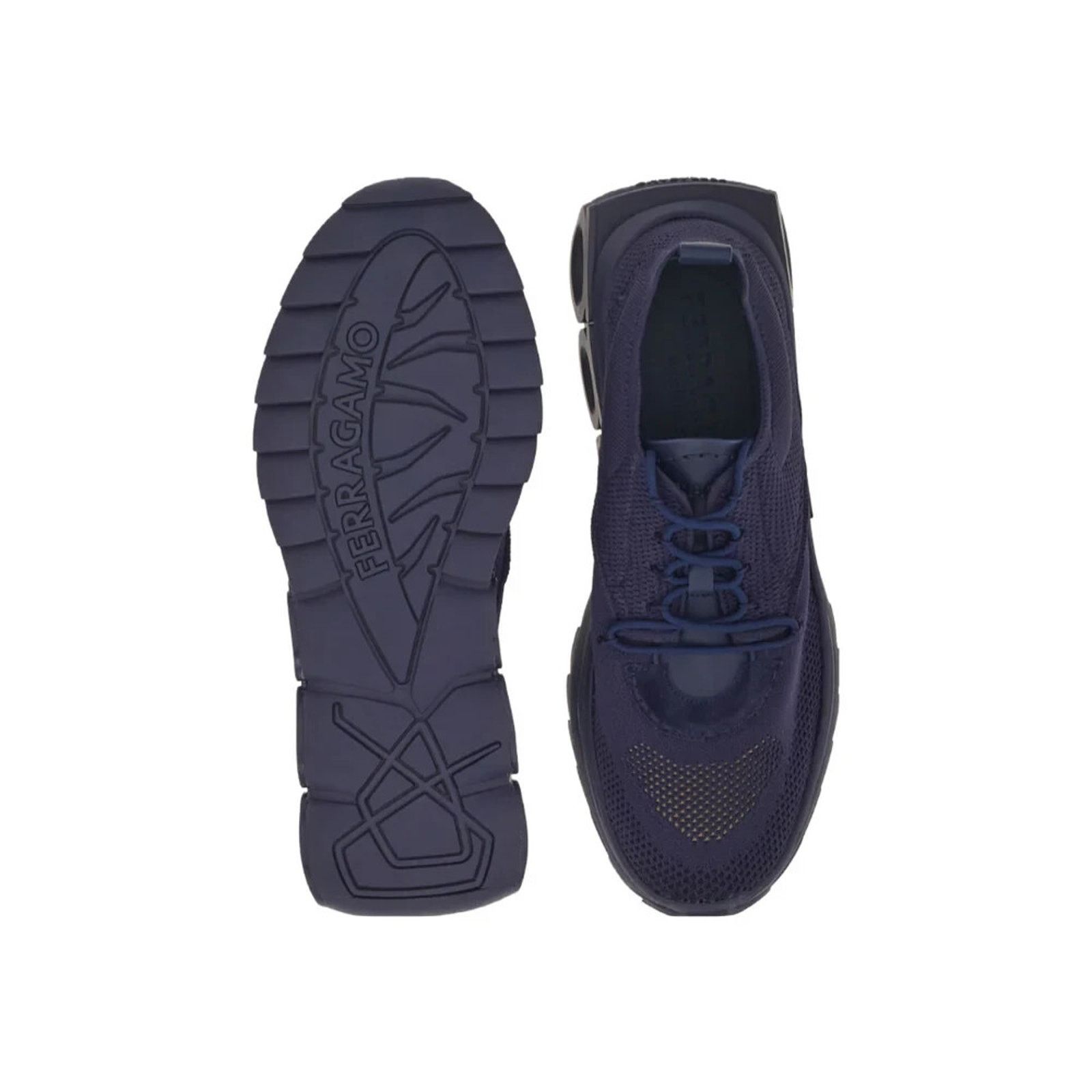 Salvatore Ferragamo FERRAGAMO DARK BLUE NIMA MESH LOGO LOW SNEAKERS 9 42 ITALY Size US 9 / EU 42 - 4 Thumbnail