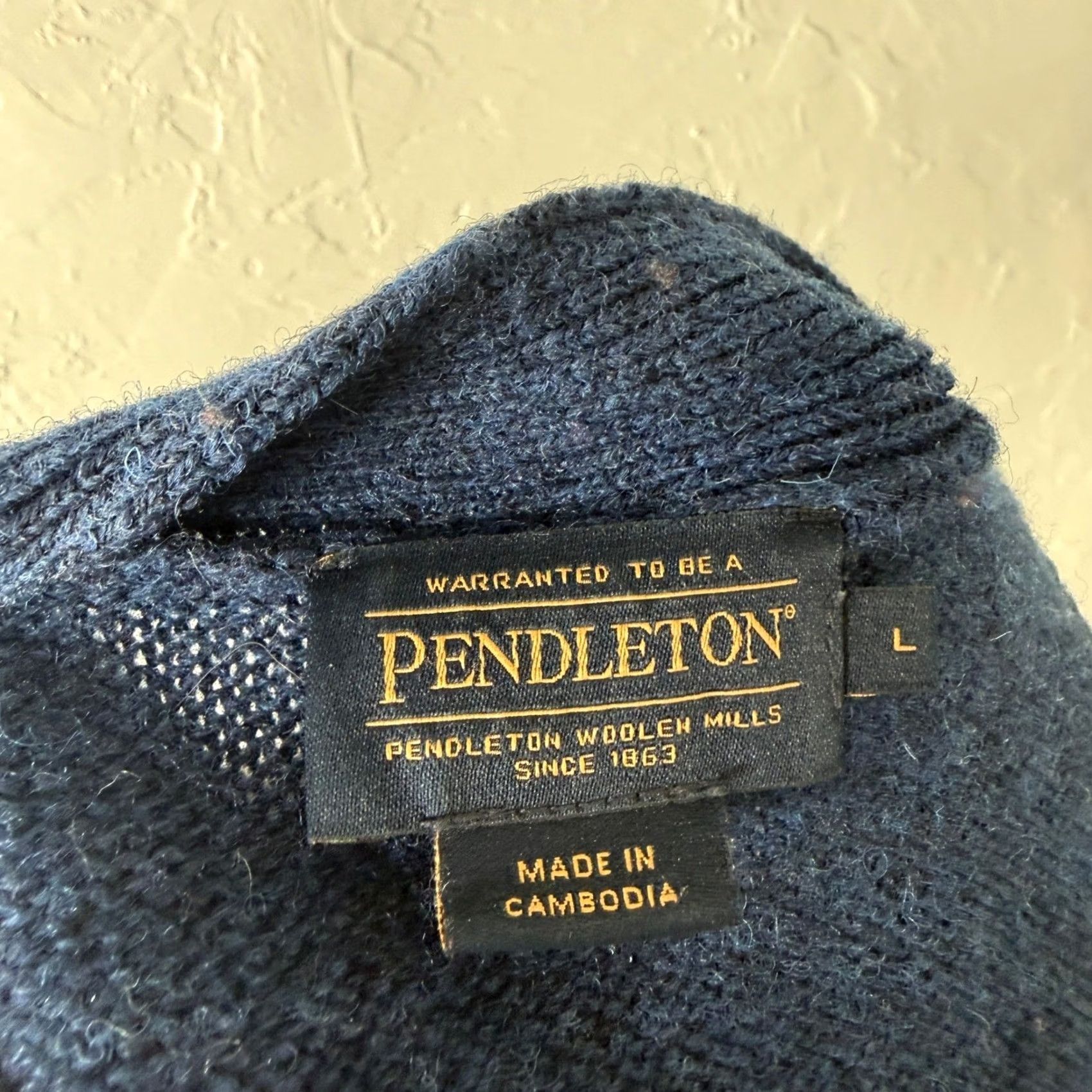 Pendleton Pendleton Sweater Women's L Navy Wool Cardigan Button Knit Pockets L30 Size L / US 10 / IT 46 - 6 Thumbnail