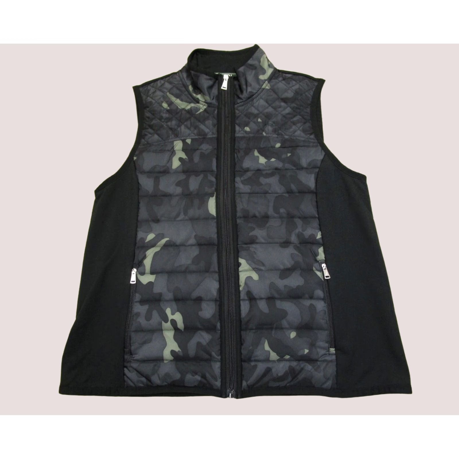 Ralph Lauren Lauren Ralph Lauren Vest Women L Black Camouflage Full Zip Puffer Quilted Jacket Size L / US 10 / IT 46 - 1 Thumbnail