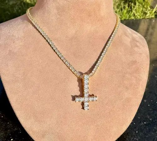 Other 50 cm Upside-down cross , shut 'em up necklace Size ONE SIZE - 6 Thumbnail