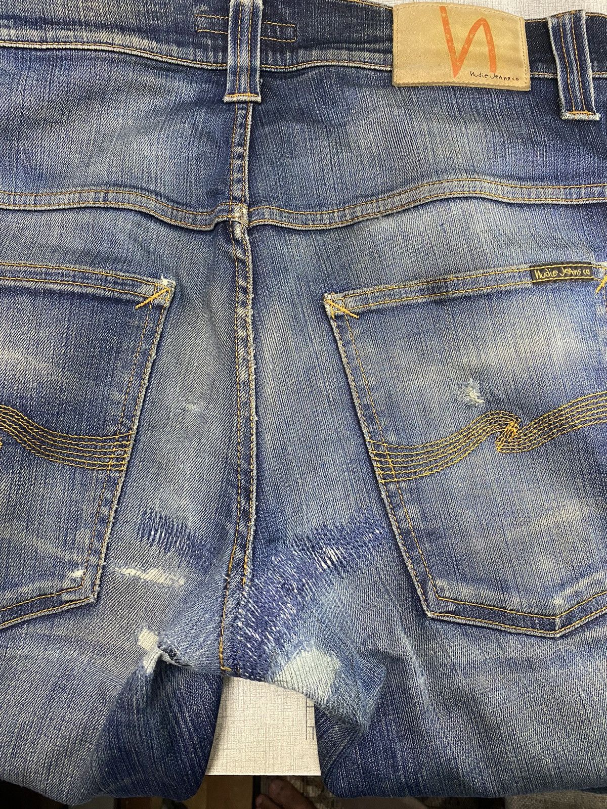 Nudie Jeans NUDIE JEANS DISTRESSED DENIM SLIM SKINNY FIT JEANS Size US 31 - 15 Thumbnail