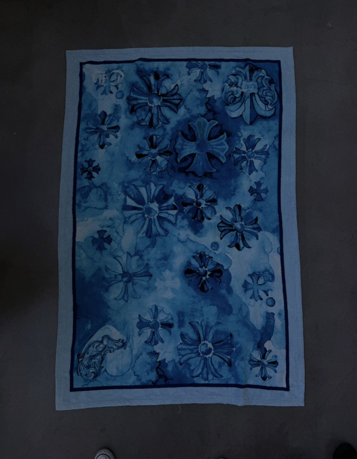 Chrome Hearts Chrome Hearts Blue Script Cross Logo Beach Towel Blanket Size ONE SIZE - 1 Thumbnail
