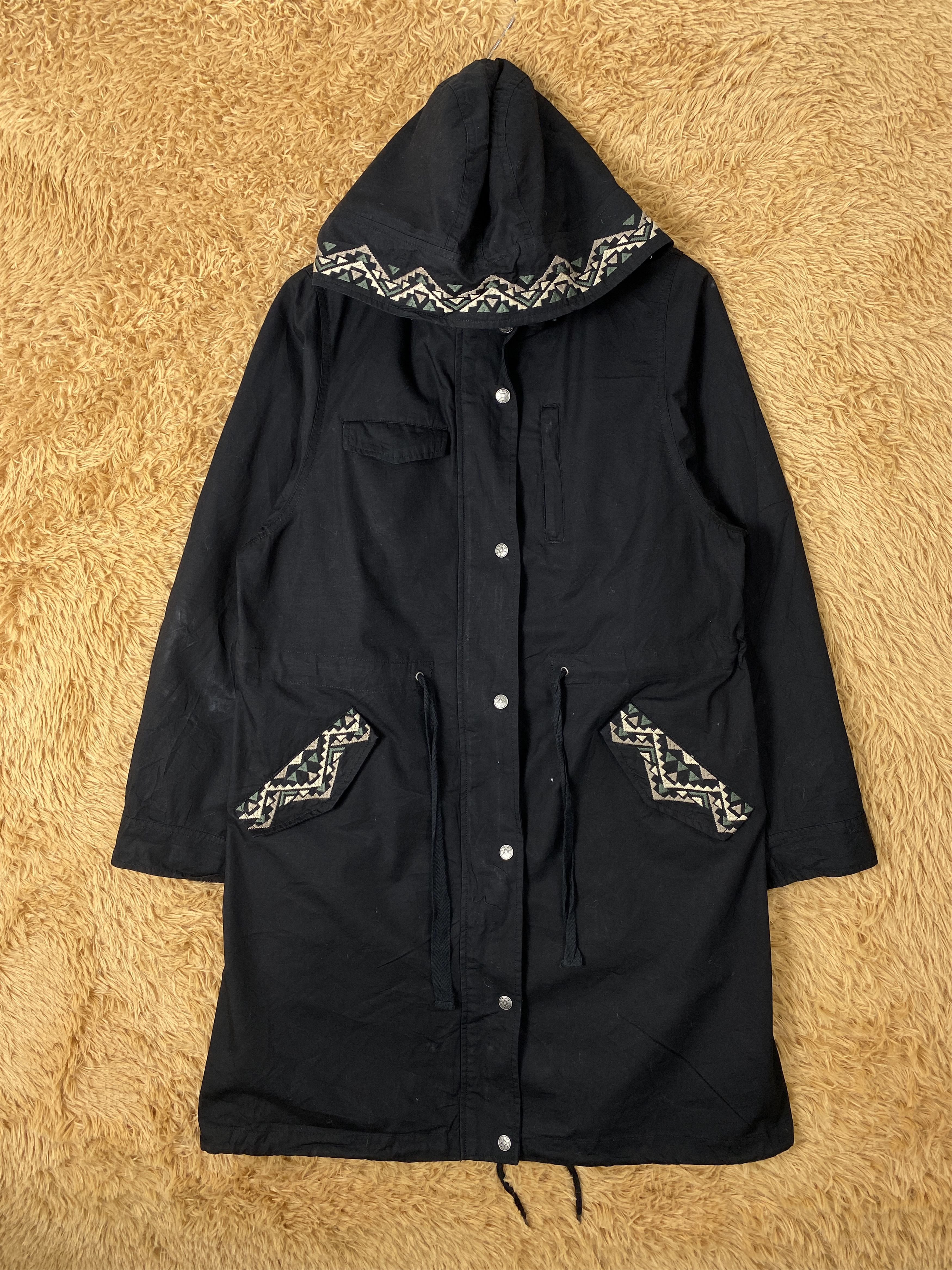 image of Vintage Titicaca Hoodie Long Jacket in Black, Men's (Size Small)