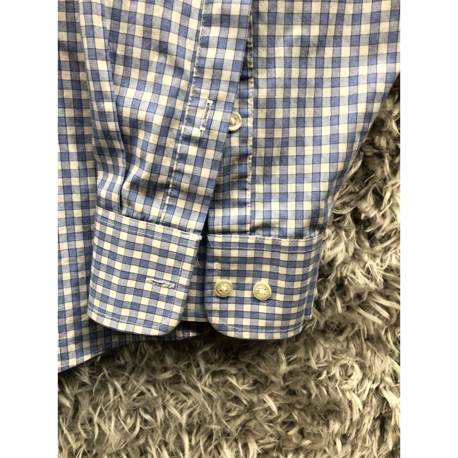 Arrow Arrow Shirt Mens 18 Blue Check Long Sleeve Button-Up No Iron Classic Fit Size US XXL / EU 58 / 5 - 3 Thumbnail