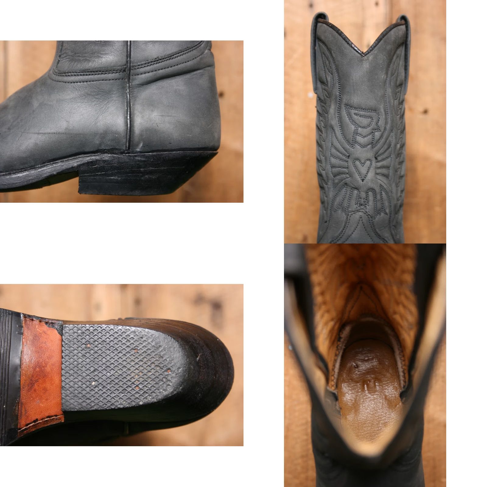 Vintage VINTAGE PRIMEBOOTS Eagle Heart Embroidered Matte Leather Western Boots EU 38 ≈ US 7.5 Black Women Western Boots Leather Embroidered Heart Size US 8 / IT 38 - 8 Thumbnail
