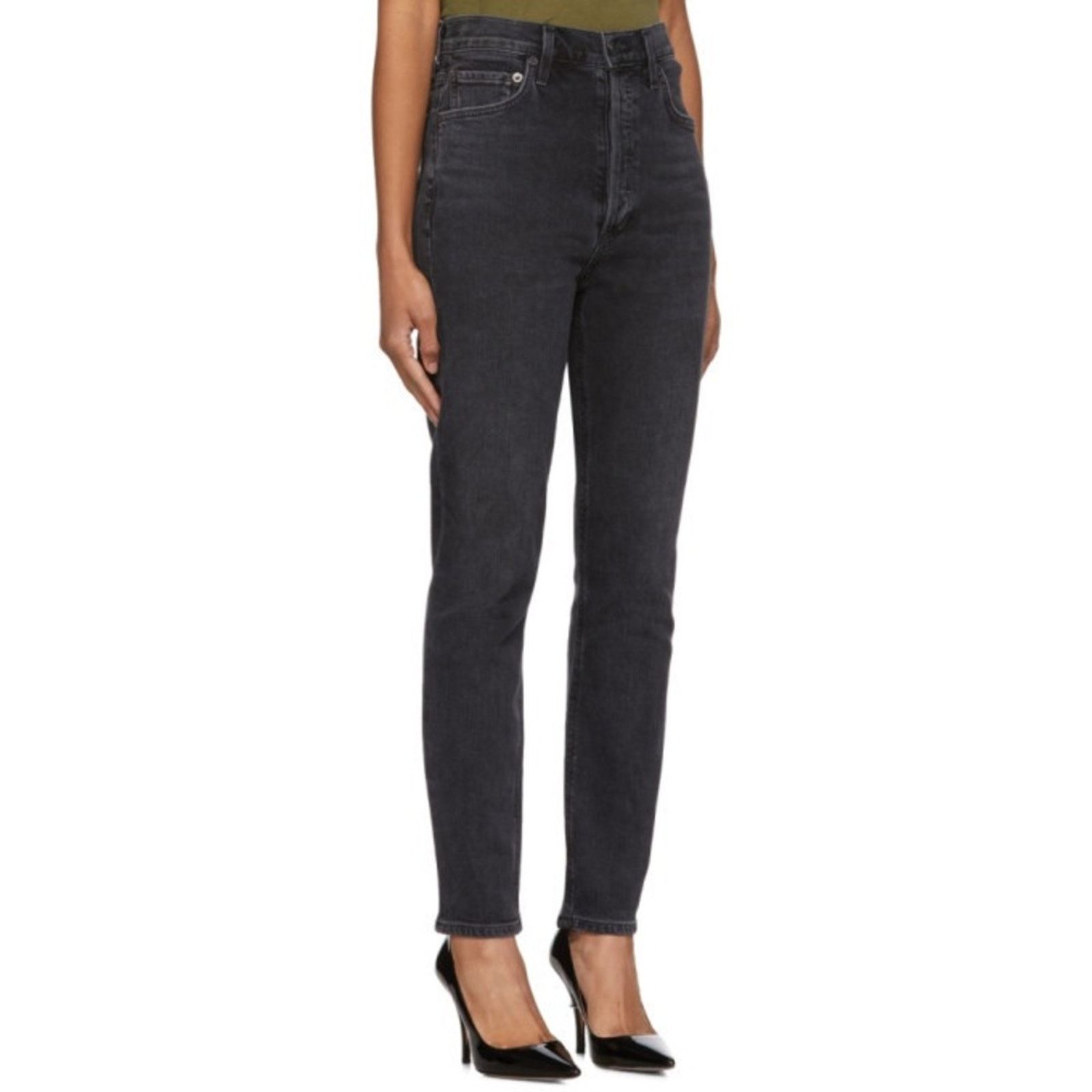 Agolde AGOLDE Nico High Rise Slim Denim Jeans Button Fly Womens 25 Size 25" / US 0 / IT 36 - 2 Thumbnail