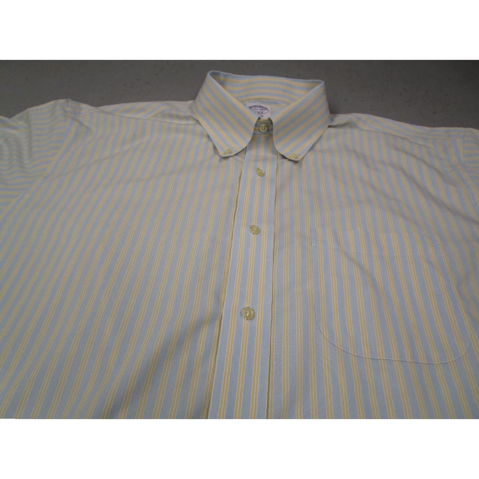 Brooks Brothers Brooks Brothers Men's Classic Dress Shirt 17.5 34 Blue Striped Non-Iron Button Up Business Casual Size 34R - 2 Thumbnail