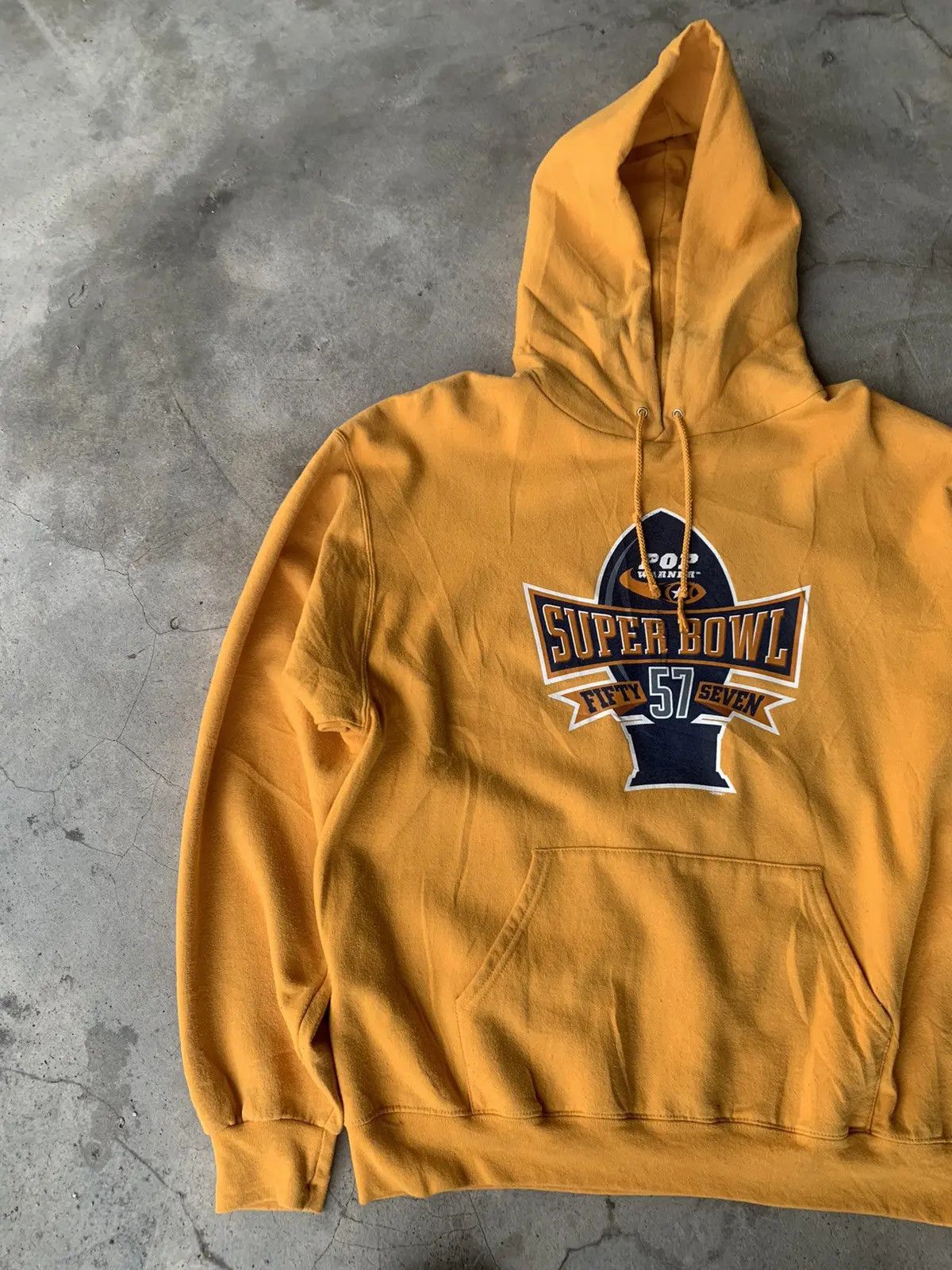 Champion Champion x pop Warner super bowl 57 mustard yellow hoodie. Size US L / EU 52-54 / 3 - 7 Thumbnail