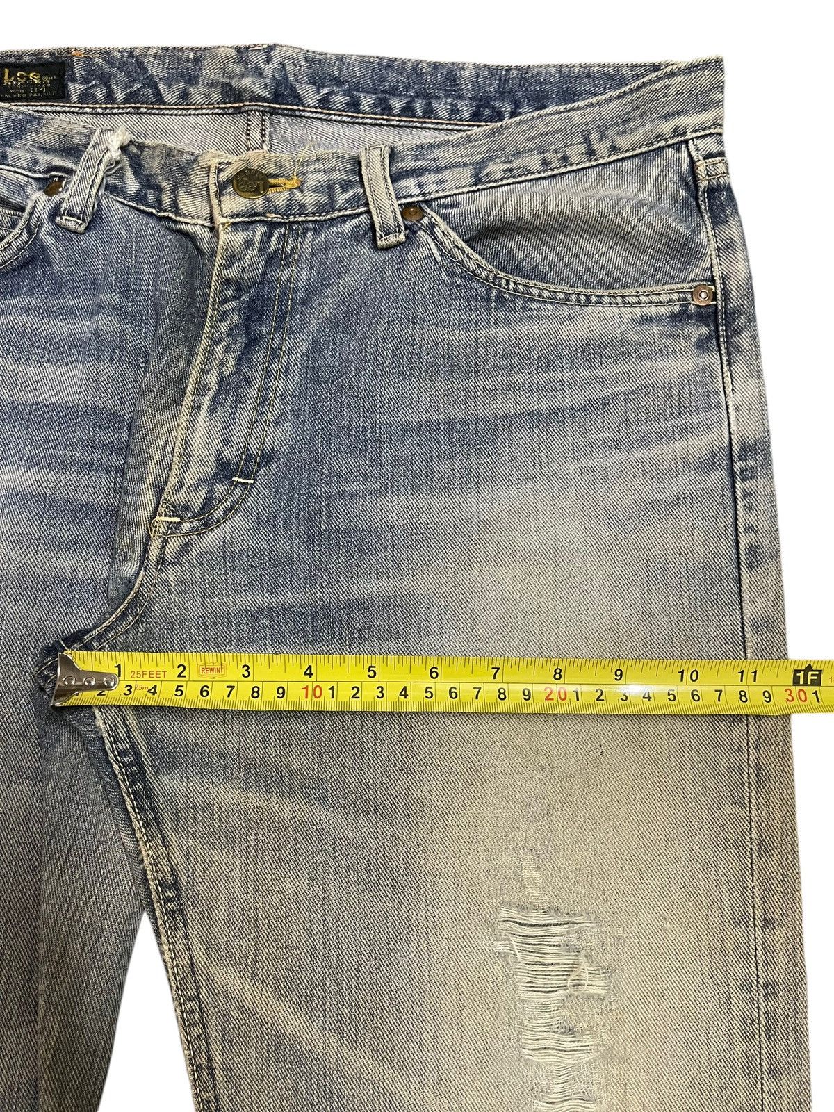 Lee Vintage 90s Lee Riders Blue Faded Wash Distress Wide Leg Size US 35 - 16 Thumbnail