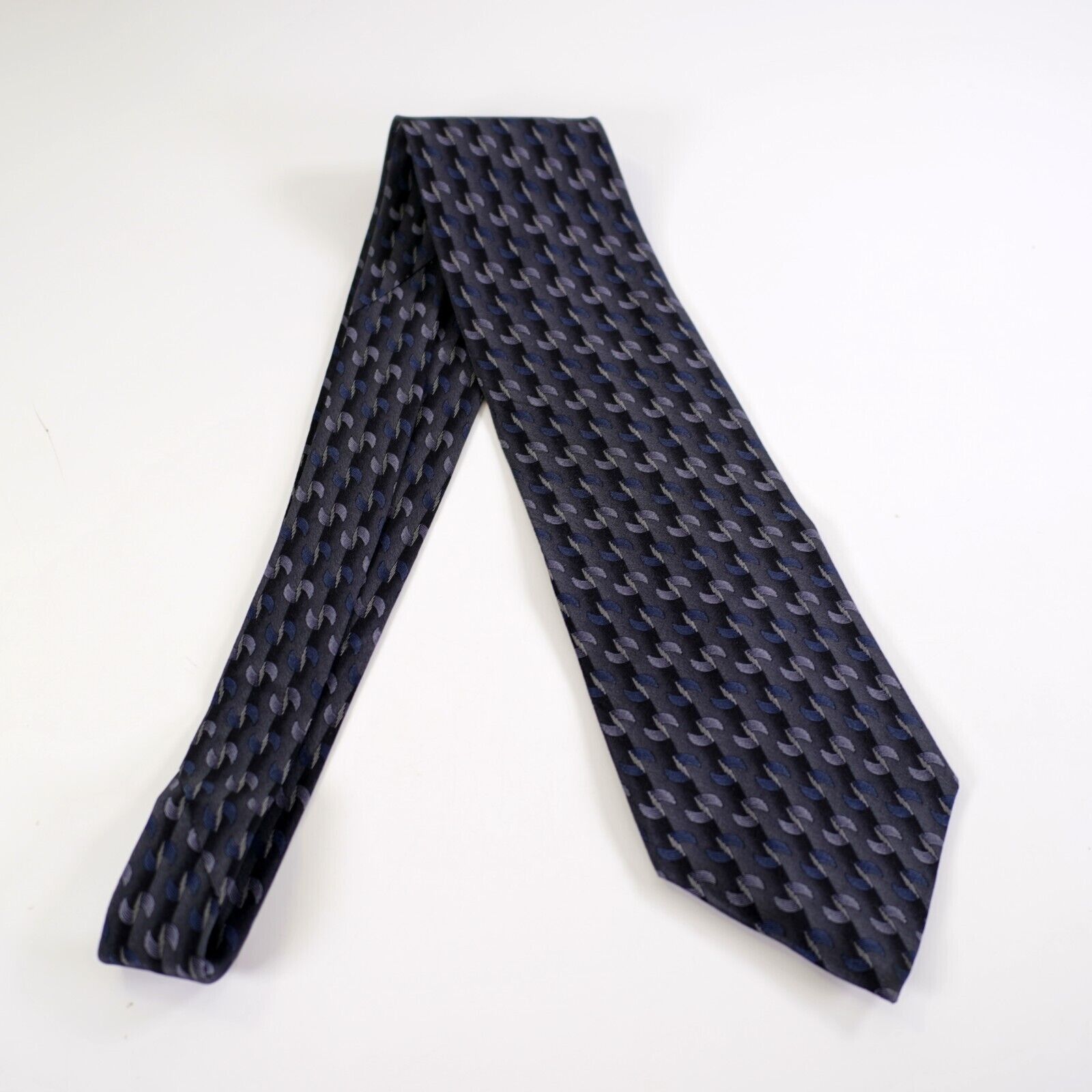Dockers Dockers Khaki Gray Blue Print Wide Geometric Print Silk Tie Size ONE SIZE - 6 Thumbnail