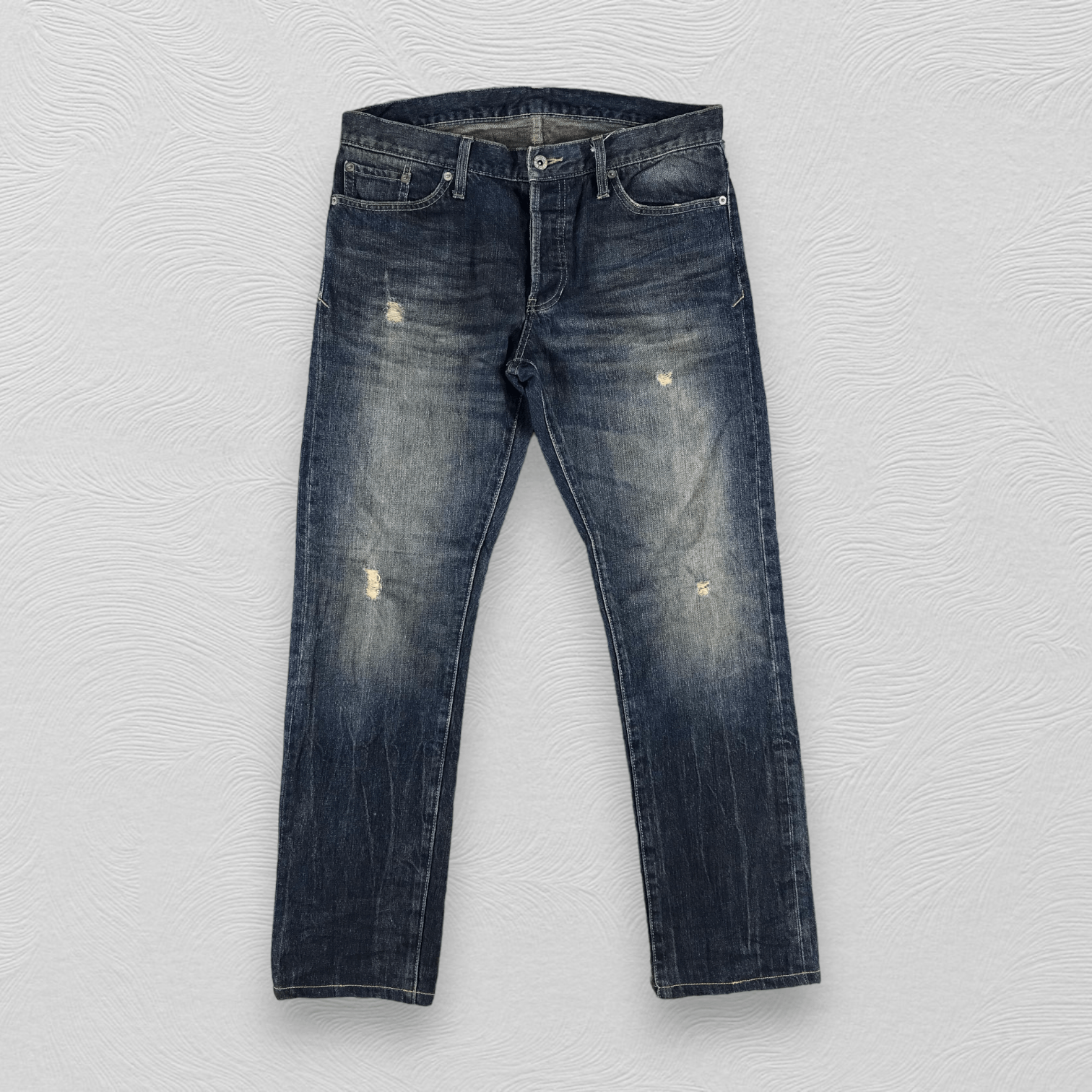 The Stooge & Co Denim Distress Faded Blue Jeans KJ1250