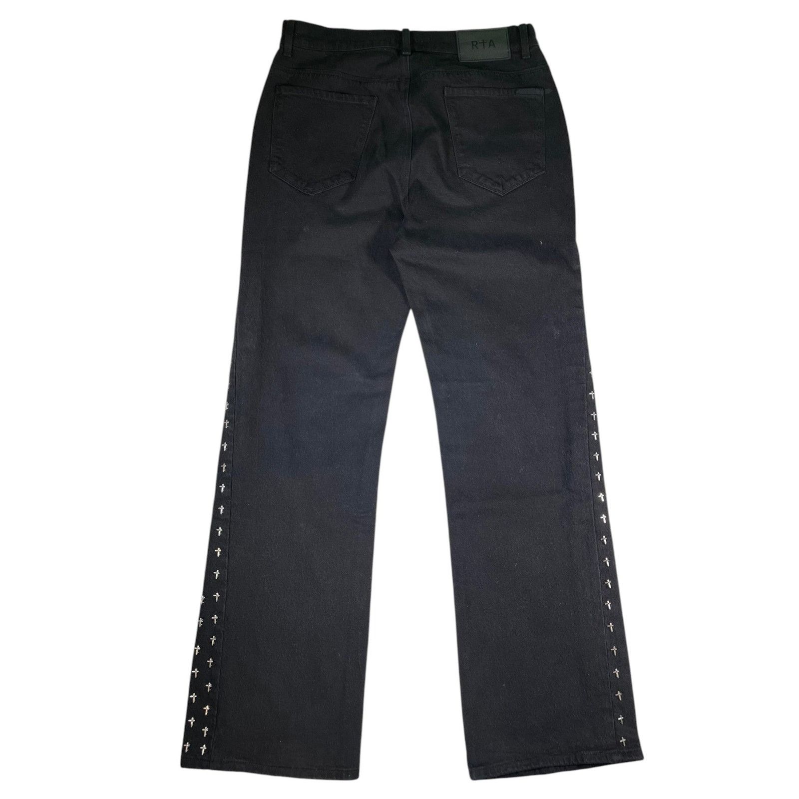 Rta RTA Metal Pin Baggy Black Jeans Size US 33 - 2 Thumbnail