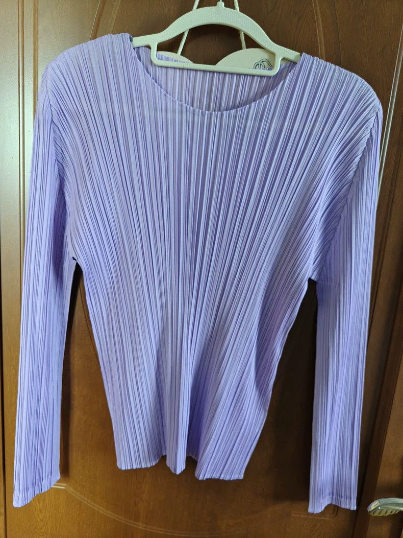 Issey Miyake Issey Miyake size:4 Purple pleated long-sleeved shirt Size XS / US 0-2 / IT 36-38 - 1 Thumbnail
