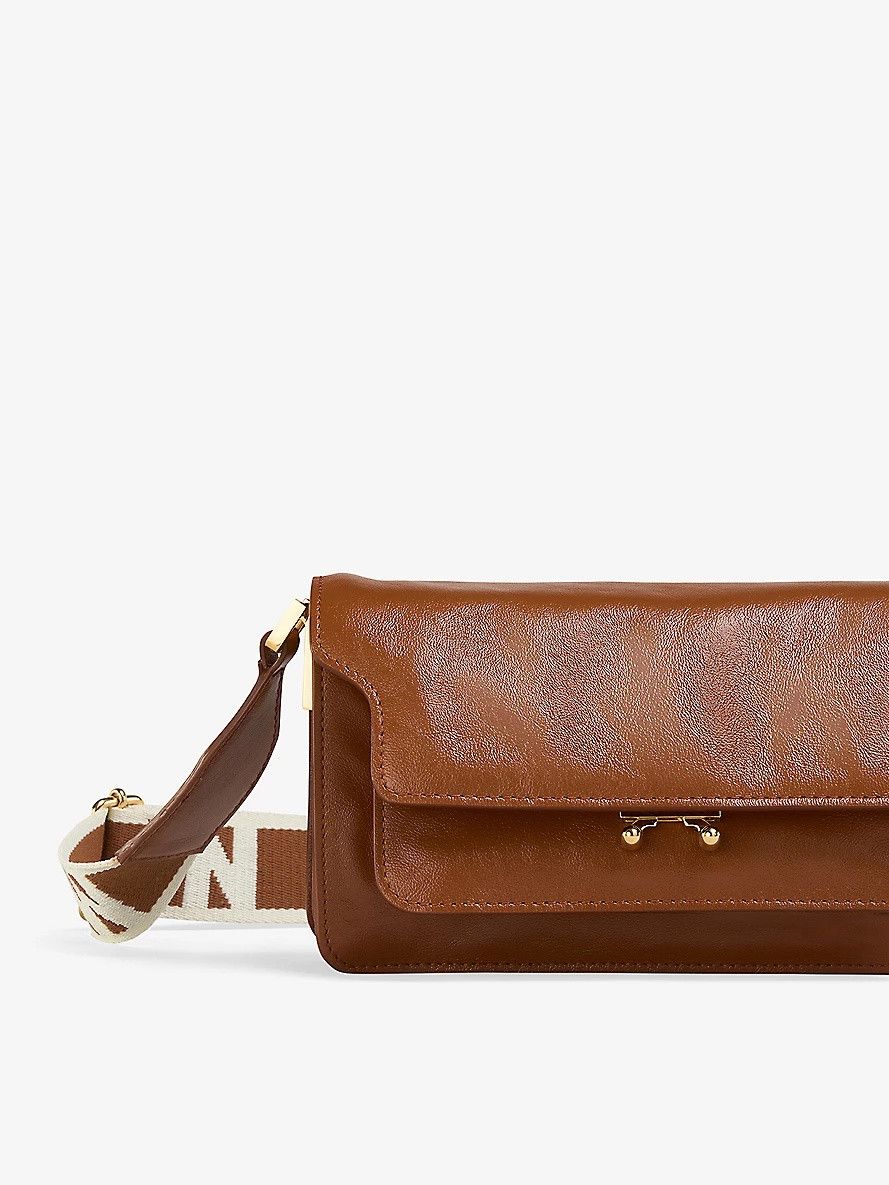 Marni o1f1d3z1125 Size: OS / Trunk Leather Shoulder Bag in Brown Size ONE SIZE - 2 Thumbnail