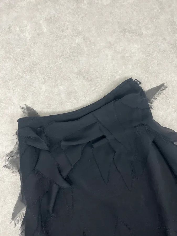 Moschino 2000s Moschino Black Leaves Skirt Size 27" / US 4 / IT 40 - 7 Thumbnail