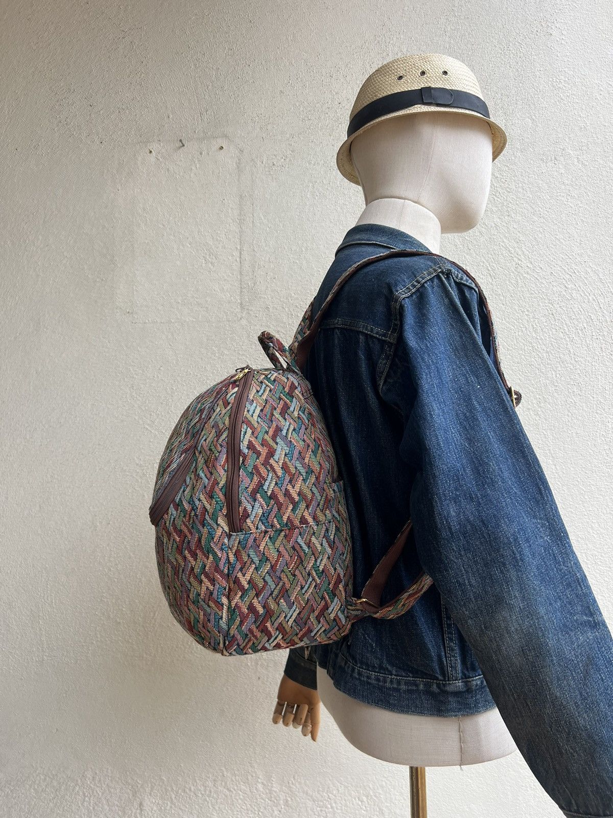 Vintage Vintage Yamatoya Ravi Ravi Japan Jacquard Backpack Bag Size ONE SIZE - 3 Thumbnail