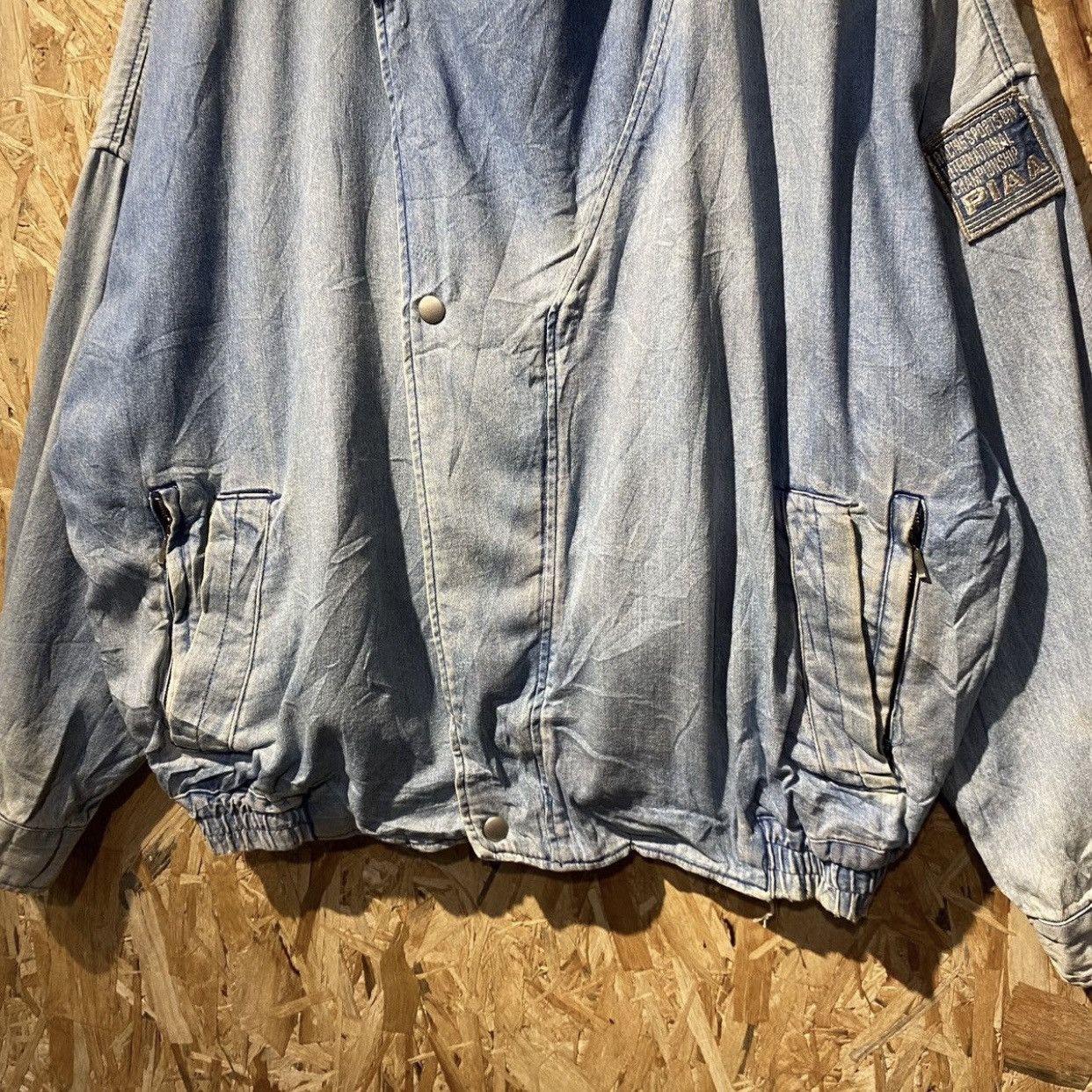 Japanese Brand × Vintage PIAA Motor Sport Bomber Denim Jackets Size US XL / EU 56 / 4 - 4 Thumbnail