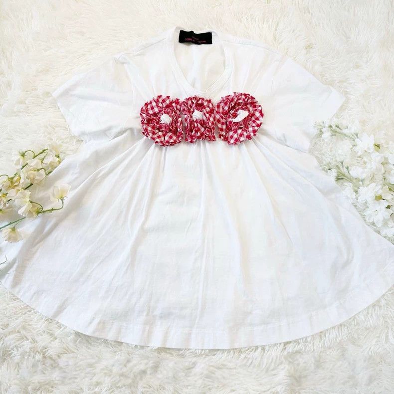 Comme des Garcons Comme des Garçons White Bow Detail T-shirt - dmc Size US M / EU 48-50 / 2 - 1 Thumbnail