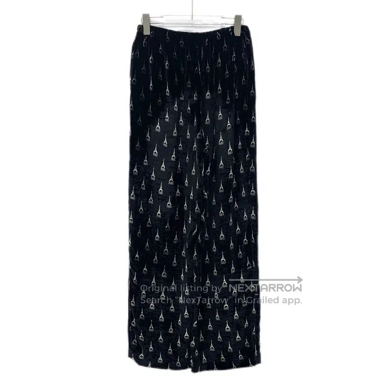 Balenciaga Balenciaga Black Tower Lettering Embroidered Velvet Casual Size US 28 / EU 44 - 2 Thumbnail