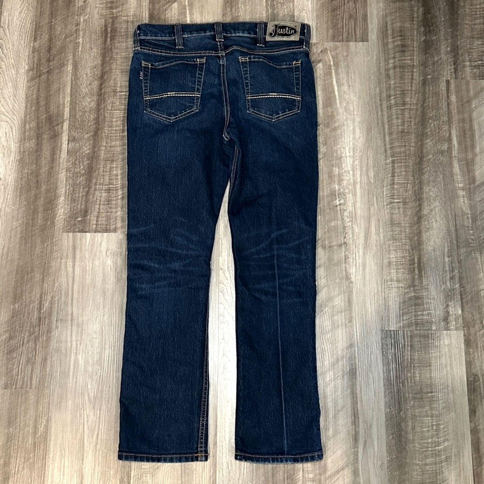 Justin Boots Justin Boots J1 Modern Slim Jeans - 32x30 Men's Blue Straight Jeans 32 Regular 30 Inseam Size US 32 / EU 48 - 3 Thumbnail