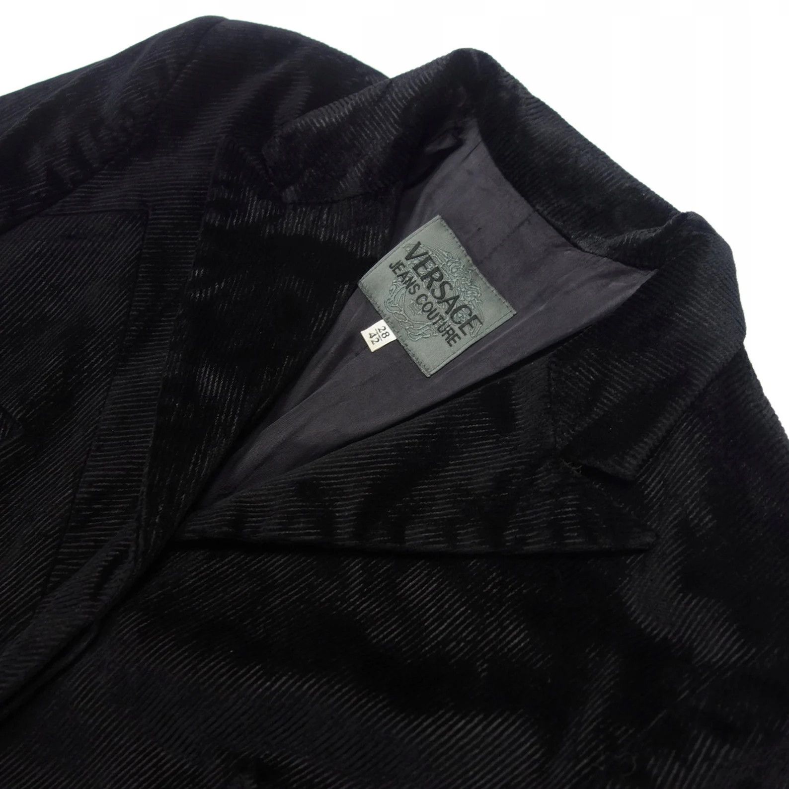 Versace Jeans Couture × Vintage Versace Jeans Couture Black Corduroy Jacket Blazer 90s Size S / US 4 / IT 40 - 2 Thumbnail