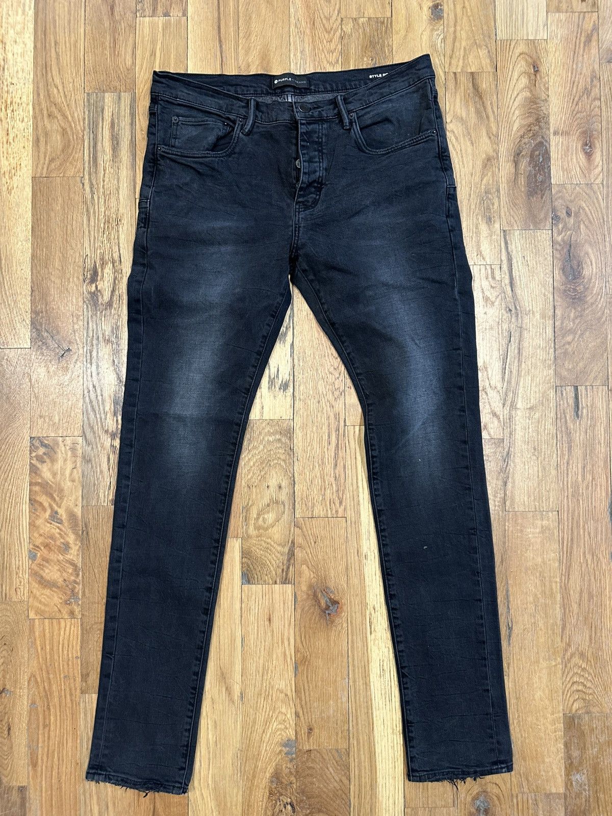 Purple Brand Plain Faded Black Denim Jeans Size 34