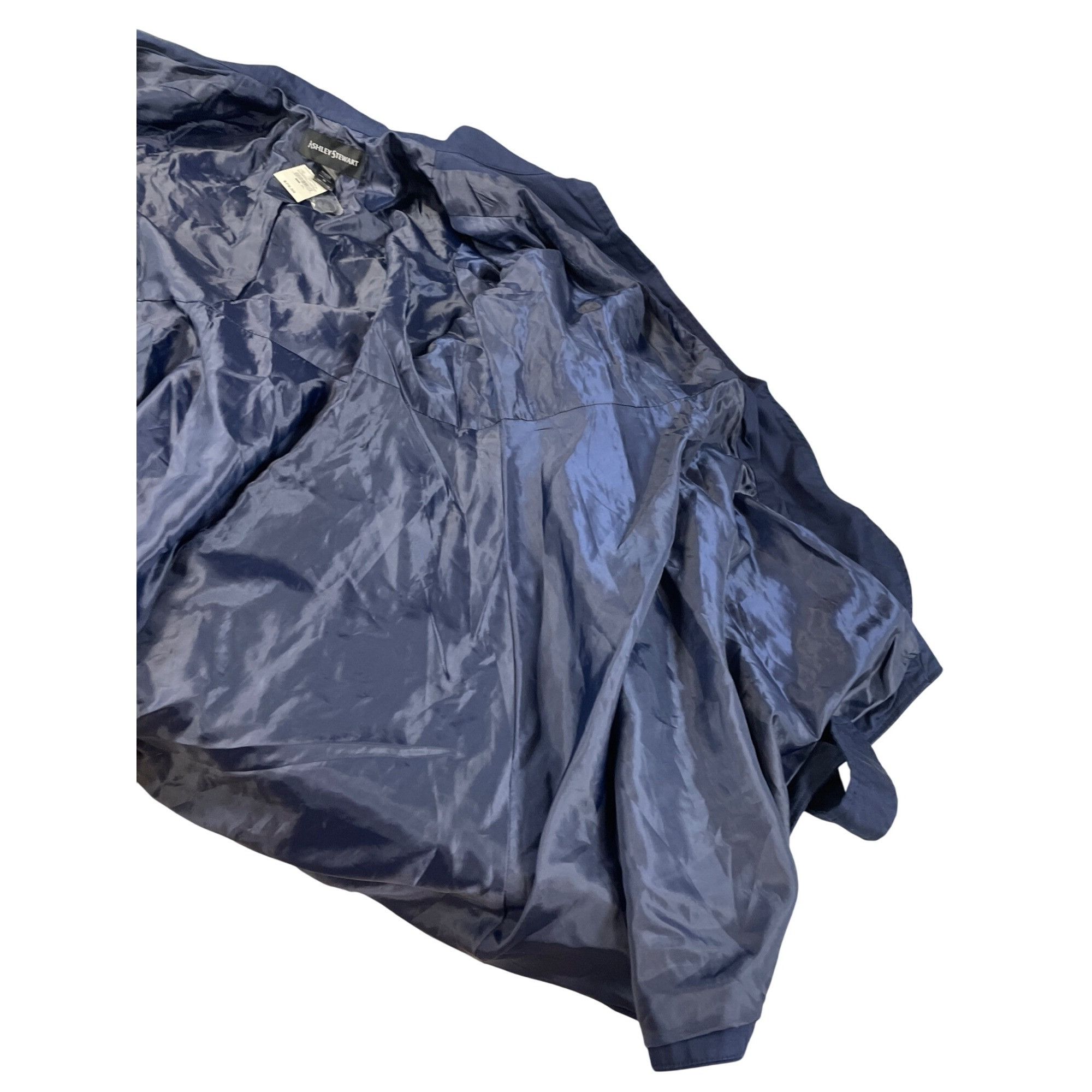 Other Ashley Stewart Womens Navy Blue trench peacock Coat Size 26 Size 4XL / US 24-26 - 11 Thumbnail