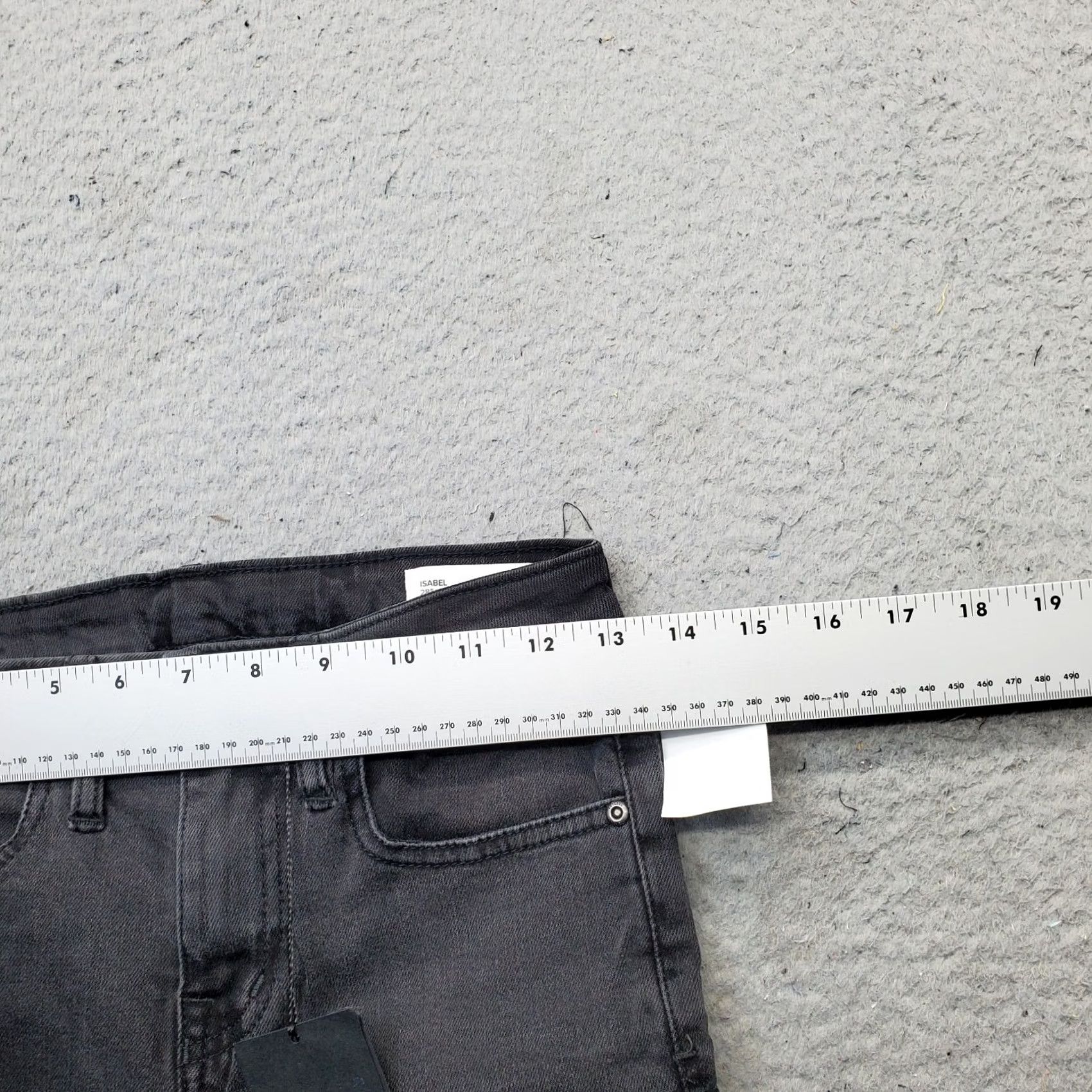 Denime Outland Jeans Women 24 Black Denim Isabel 28" Length Harriet Mid-Rise Skinny Leg Women Size 24 Denim Dark Black Size 42" / US 20 - 6 Thumbnail