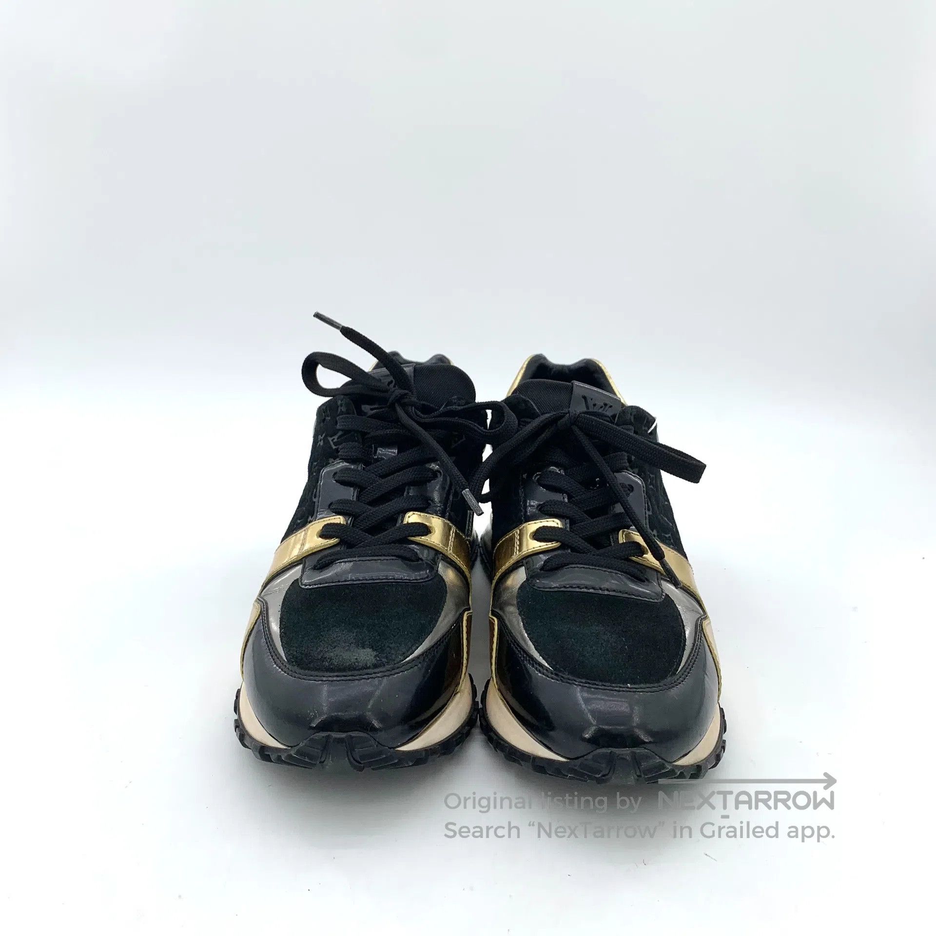 Louis Vuitton Louis Vuitton Black Logo Monogram Velvet Lace-Up Casual Fl Size US 7 / IT 37 - 3 Thumbnail
