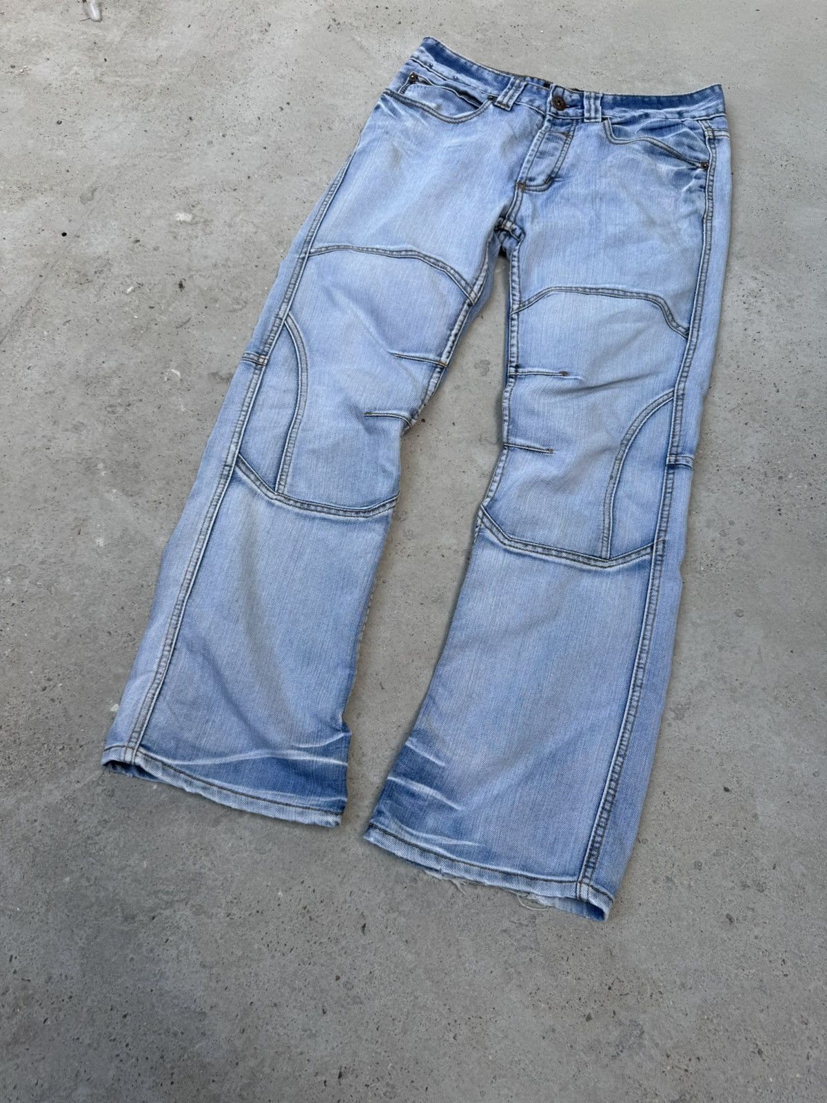 Vintage fishbone double knee flare