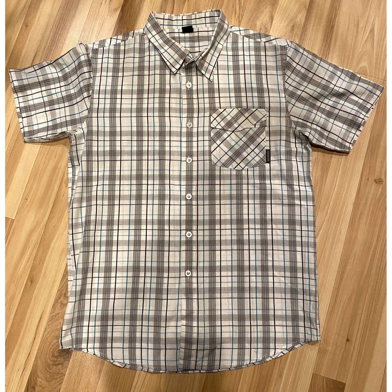 Oakley Oakley Men’s Plaid Short Sleeve Button-Up Embroidered Shirt M Multicolor Size US M / EU 48-50 / 2 - 2 Thumbnail
