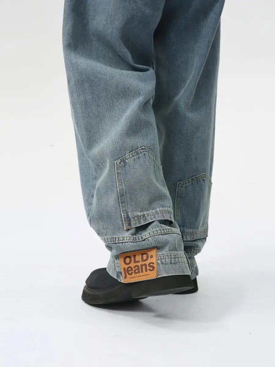 Japanese Brand Retro loose straight leg inverted jeans Size US 32 / EU 48 - 3 Thumbnail