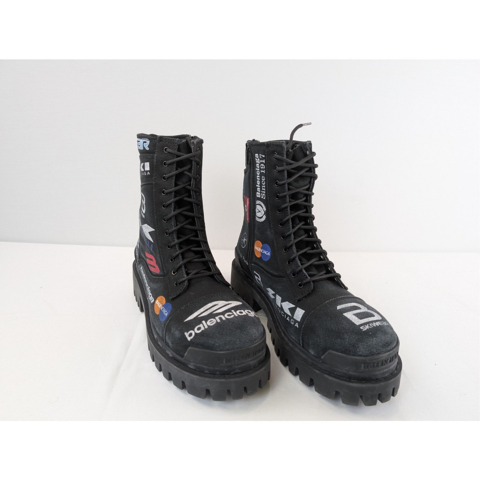 Balenciaga o1rshd1 Combat Strike L20 Cotton Canvas/Print Boot in Black Size US 10 / EU 43 - 6 Thumbnail