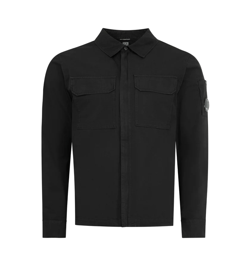 C.P. Company o1h1sh10526 Gabardine Zipped Lens Overshirt in Black Size US L / EU 52-54 / 3 - 1 Thumbnail