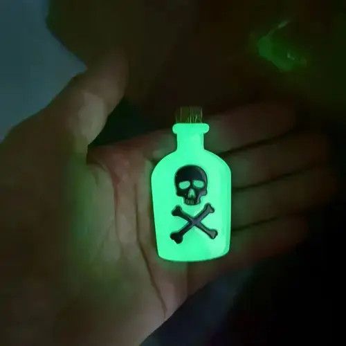 Jewelry Acrylic Luminous Poison Bottle Brooch Pin Size ONE SIZE - 1 Thumbnail