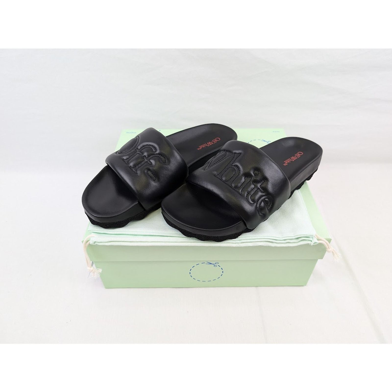 Off-White o1rshd1 Bookish Leather Slider in Black Size US 12 / EU 45 - 21 Thumbnail